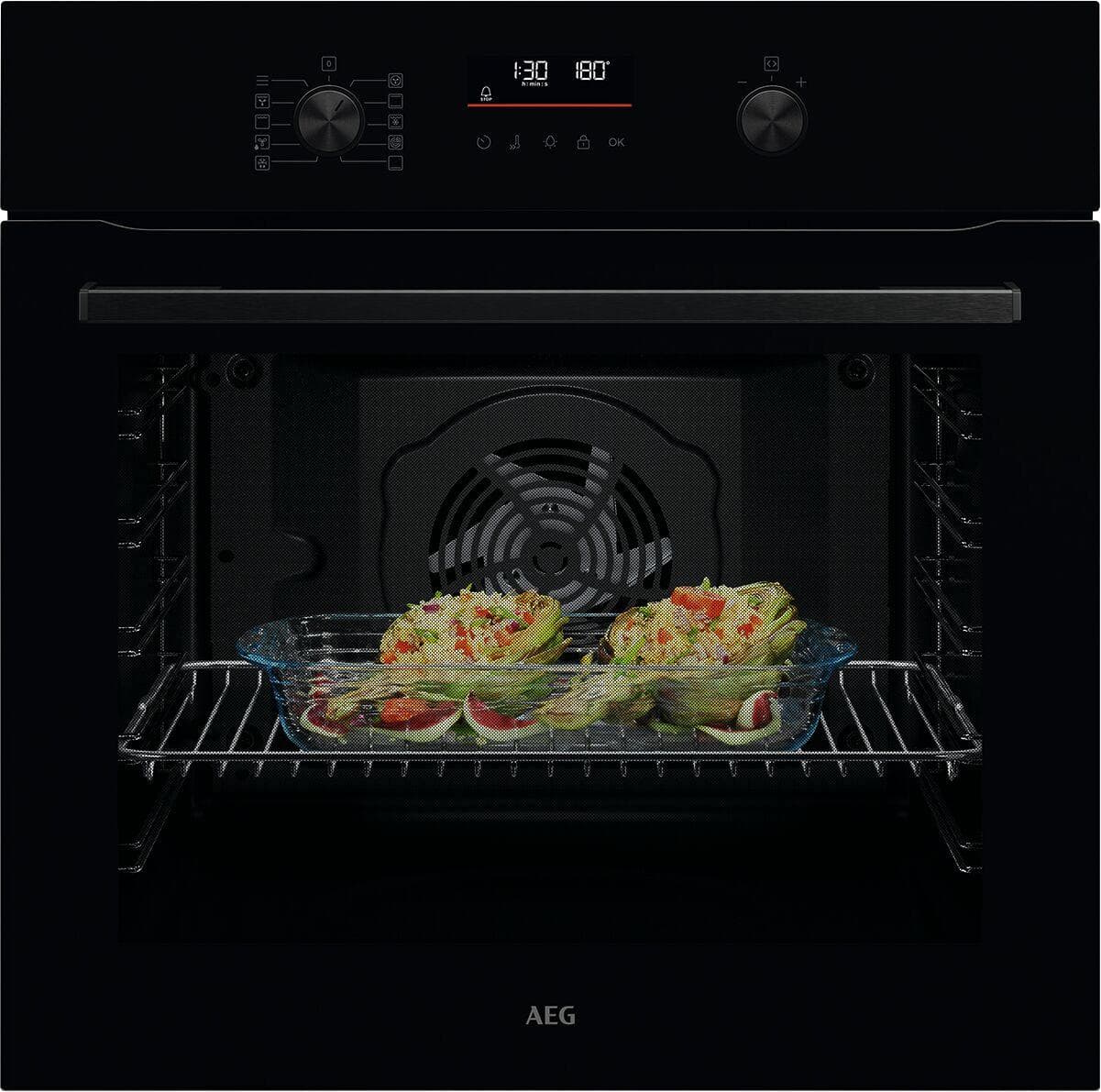 AEG Einbaubackofen TU5PB40WSK Schwarz Pyrolyse 45 Automatikprogramme