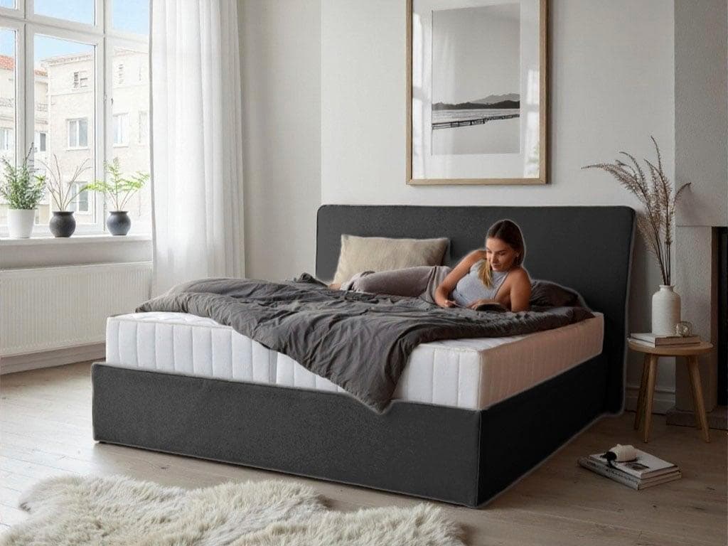 Polsterbett COLLECTION AB Romo anthrazit mit Lattenrost