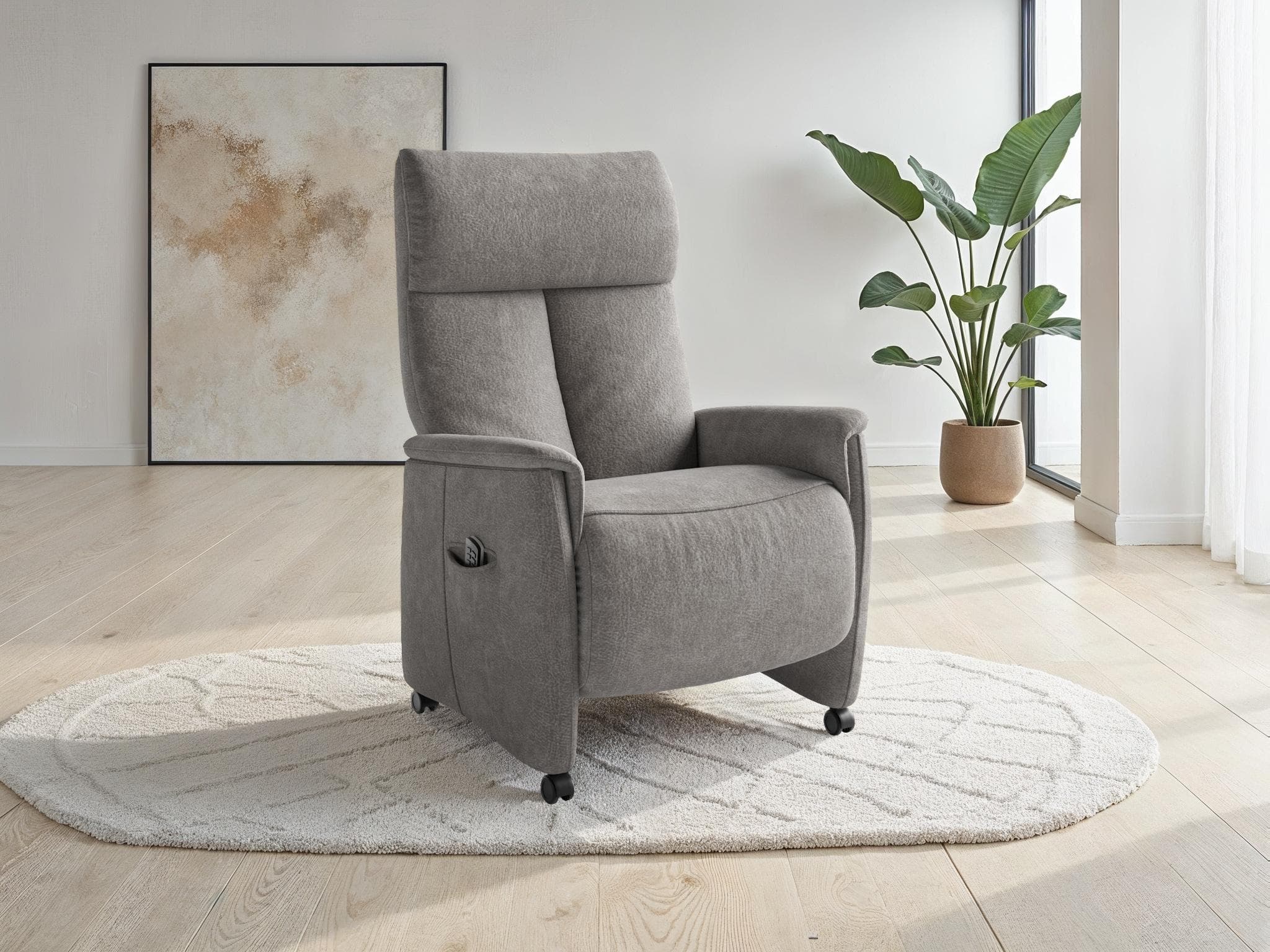 SIT & MORE Cremona Comfort Plus TV-Sessel grau elektrisch verstellbar