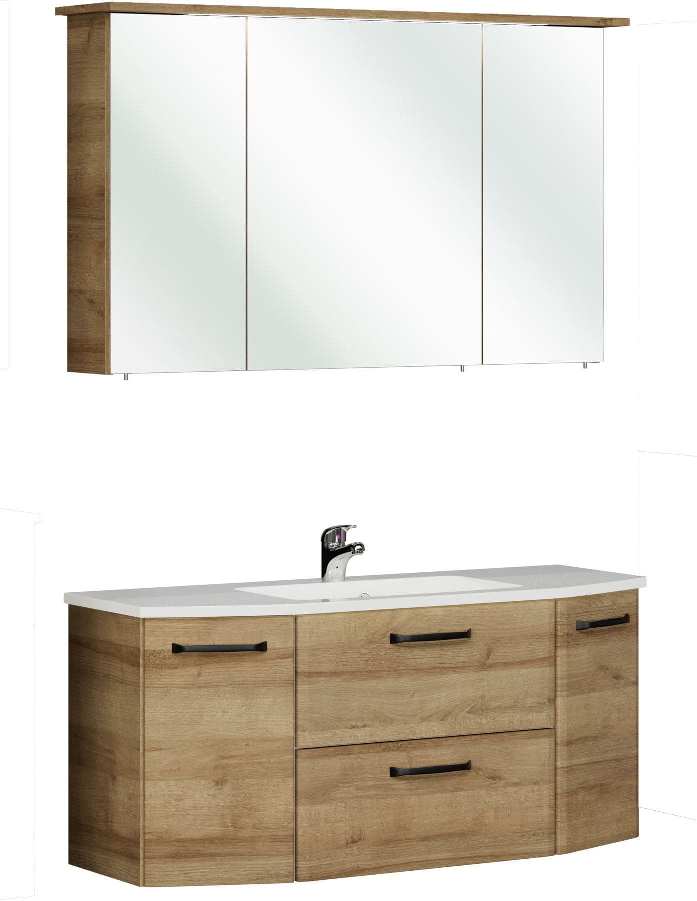 Badmöbel-Set SAPHIR Quickset 318 mit Mineralmarmorwaschtisch und Spiegelschrank