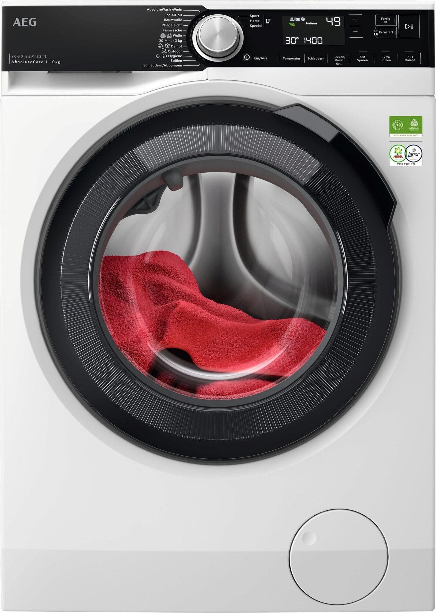 AEG Waschmaschine LR9WW80400 10 kg Frontlader Weiß