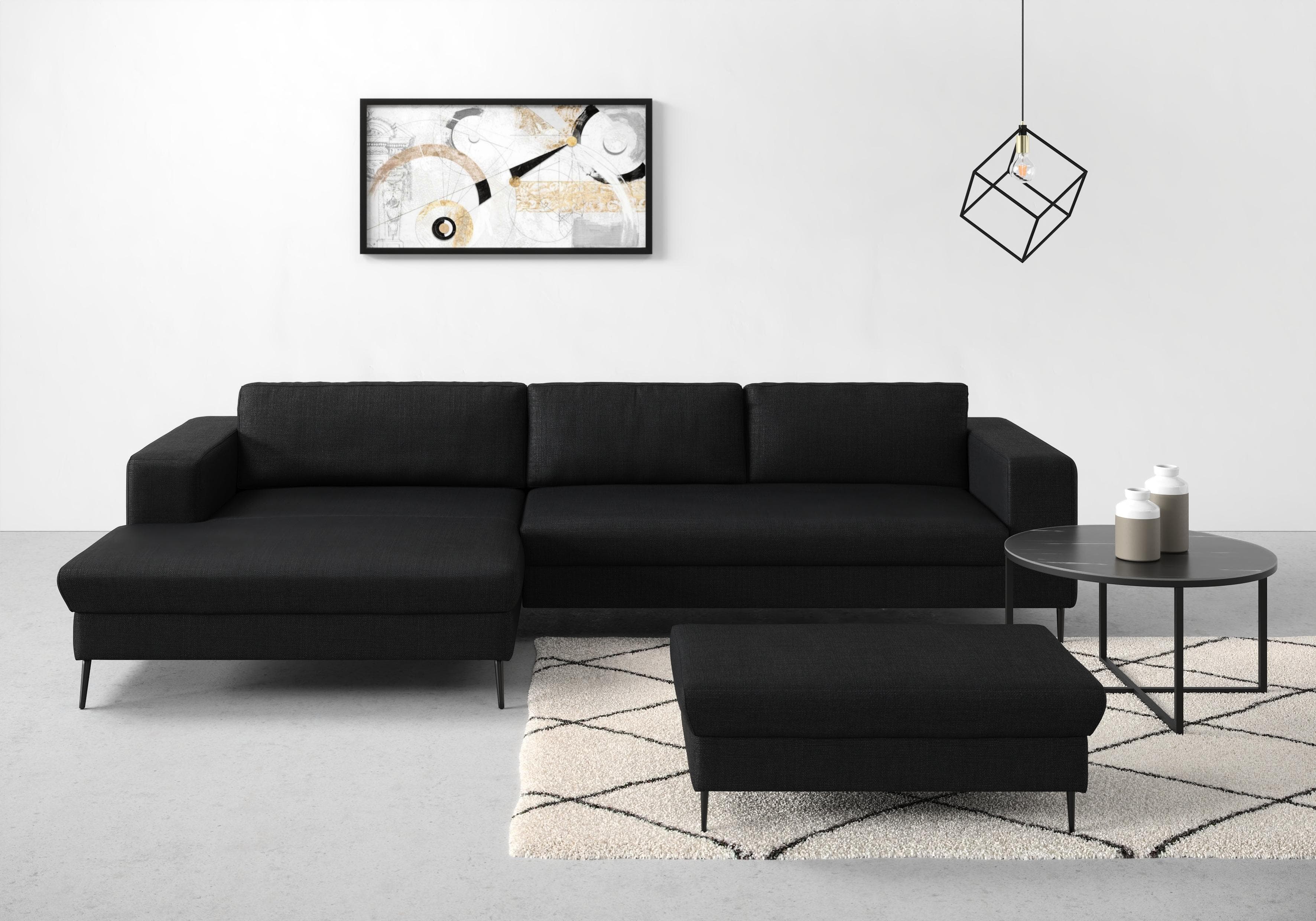 DOMO COLLECTION Ecksofa Modica L-Form Anthrazit mit Recamiere