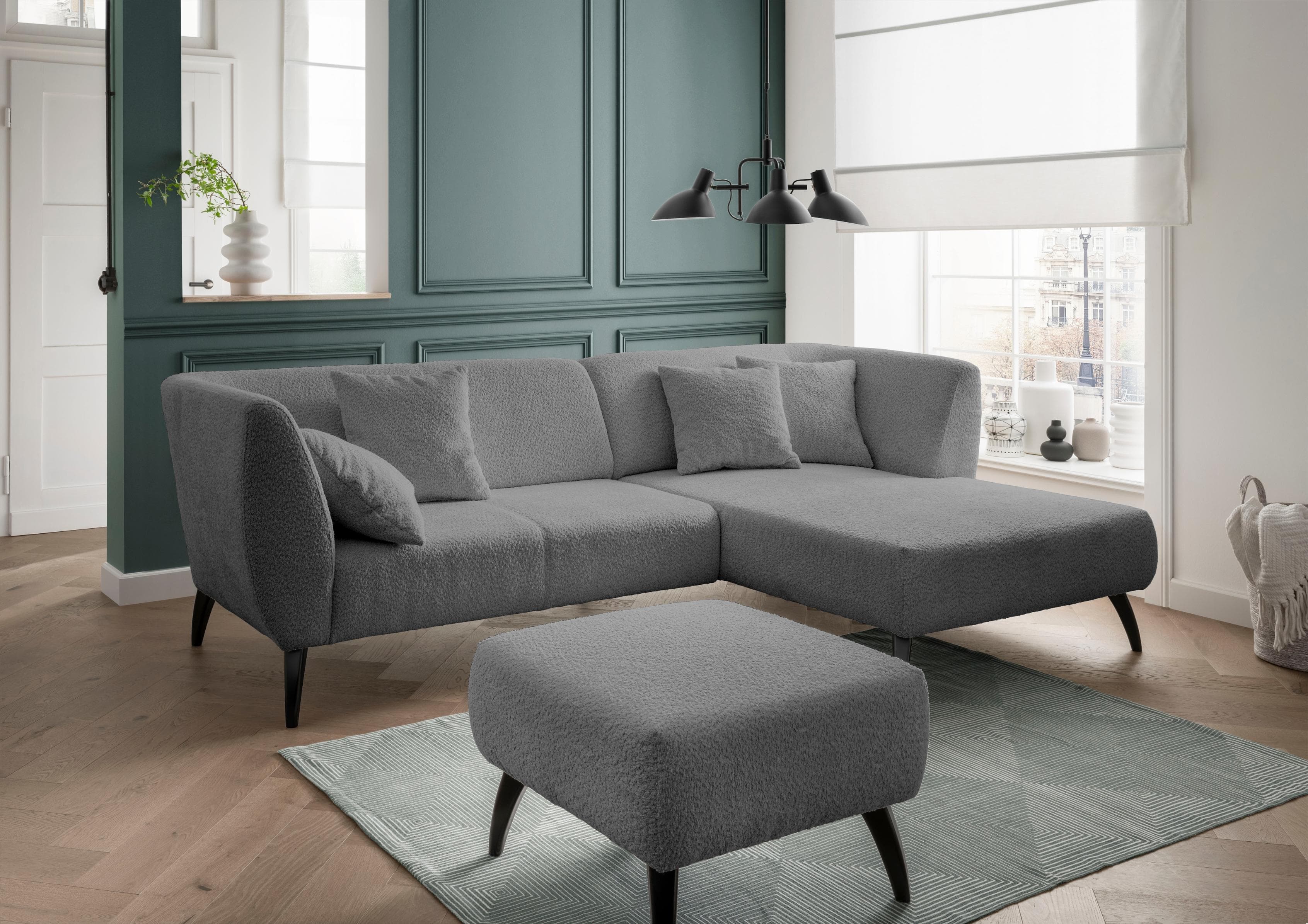 HOME AFFAIRE Ecksofa Colori L-Form Anthrazit mit Recamiere