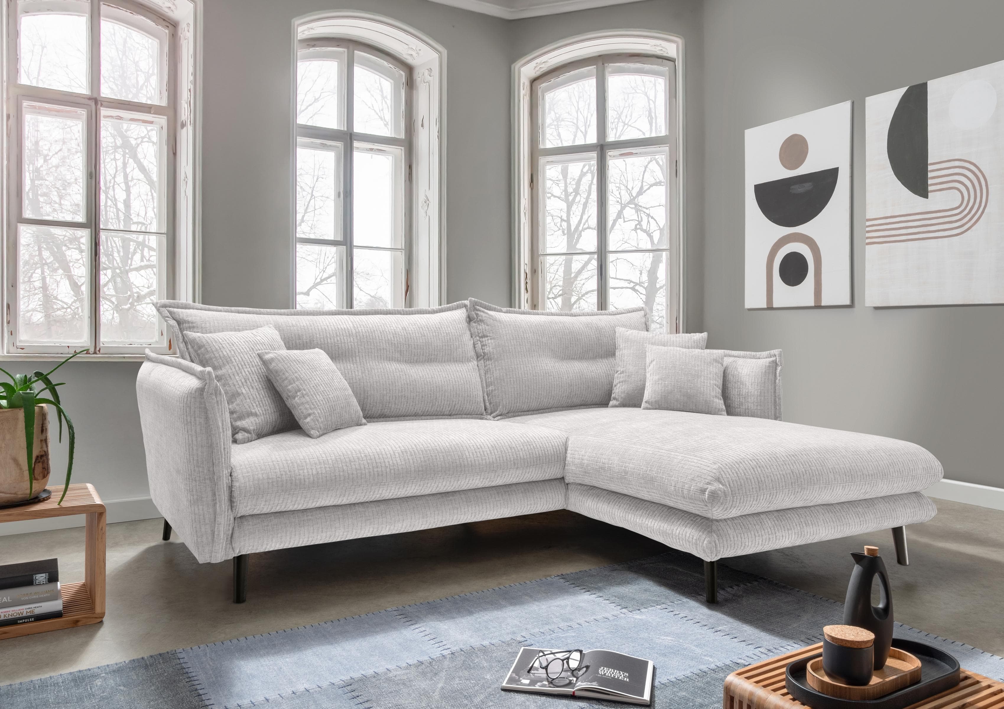 Home Affaire Ecksofa Lazio Weiß Modern mit Recamiere