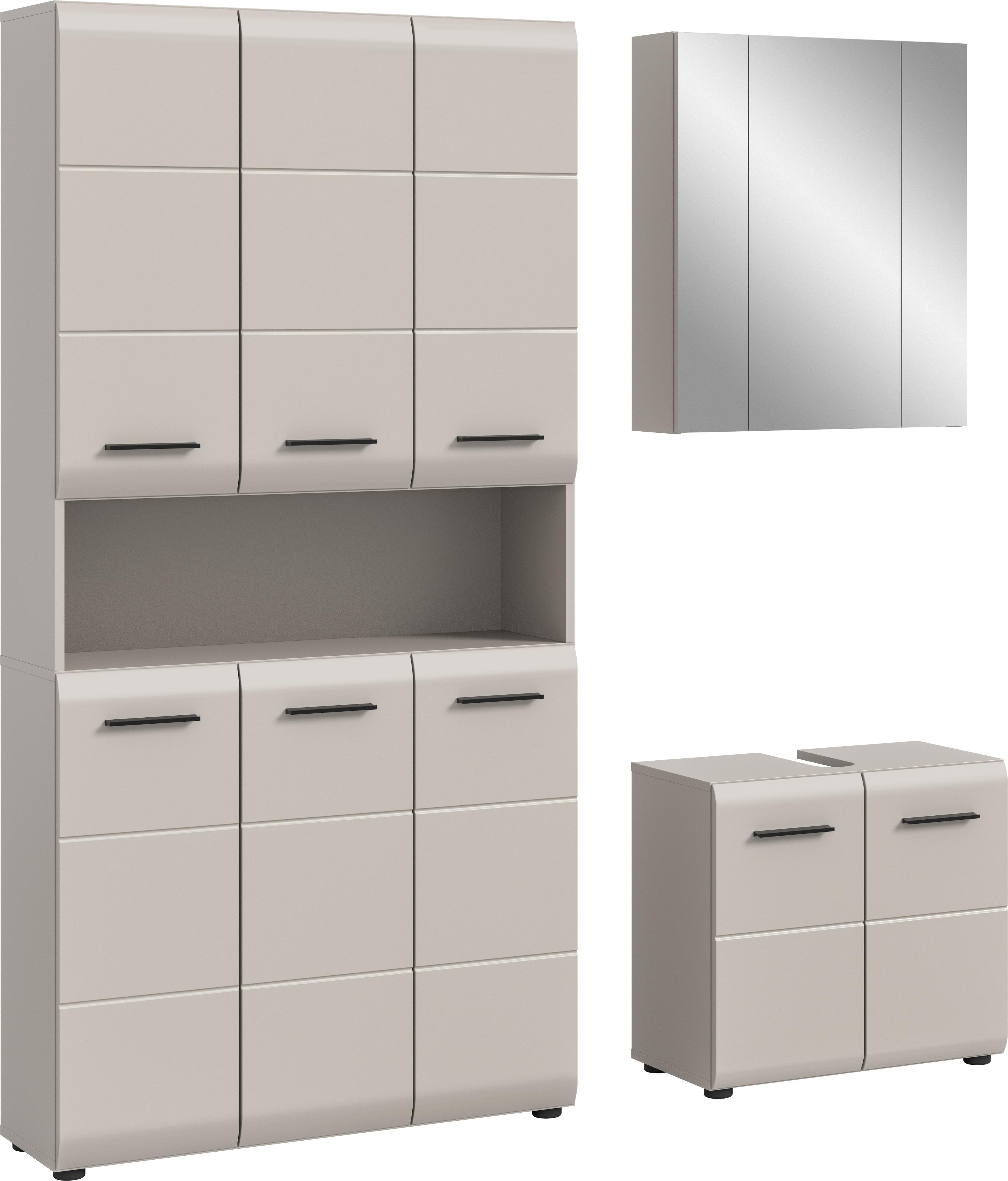 WELLTIME Badezimmer-Set 3-tlg. Kaschmir Holzwerkstoff