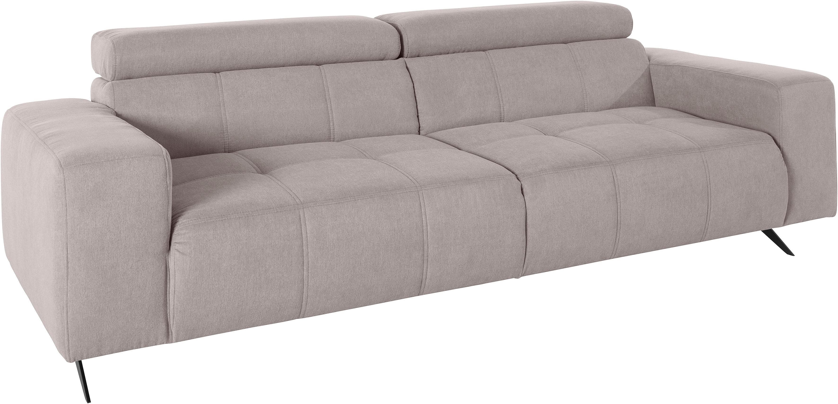 DOMO Collection 2-Sitzer Sofa Trento Taupe mit Metallfüßen
