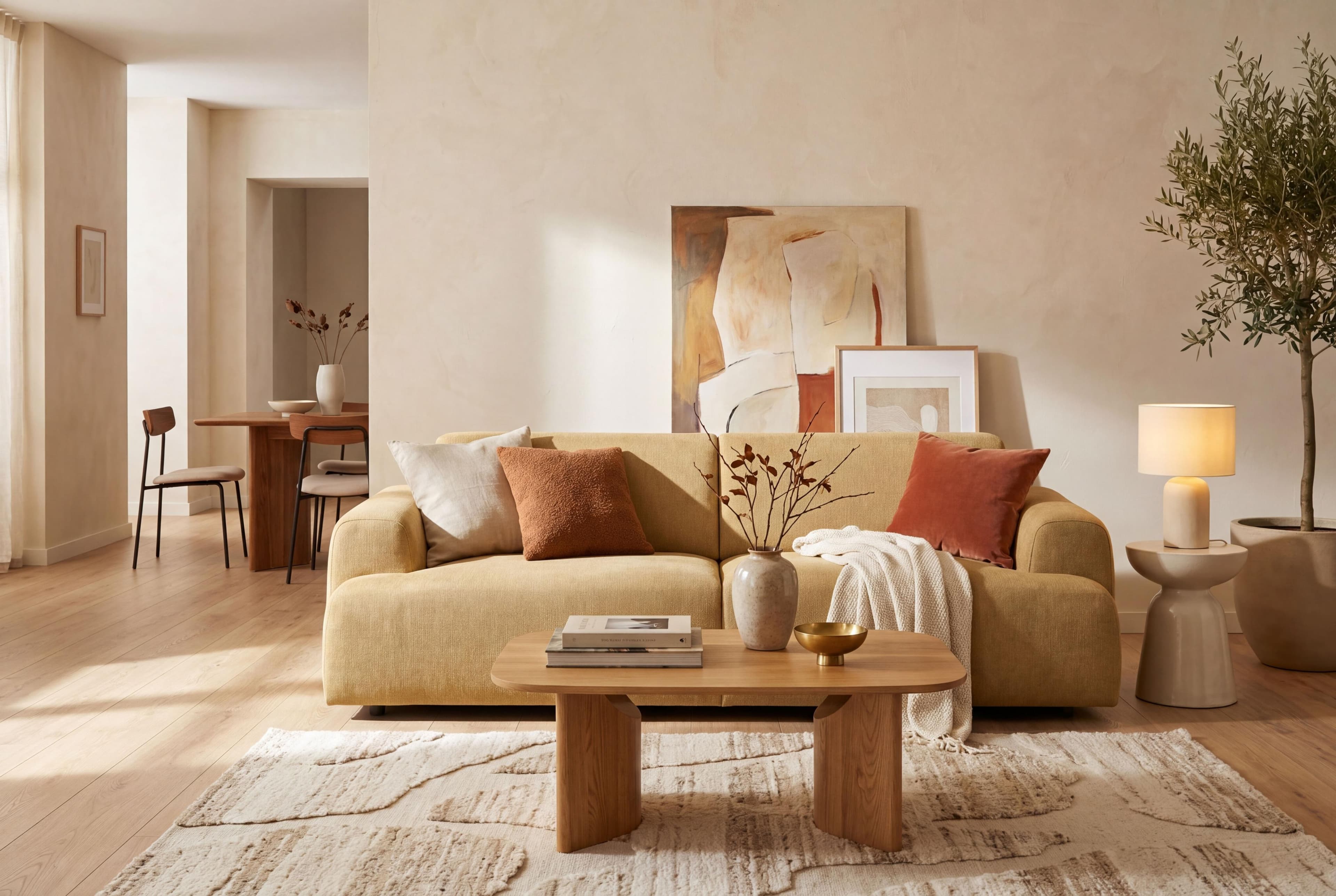 HOME AFFAIRE Linkka 3-Sitzer Sofa Gelb Chenille