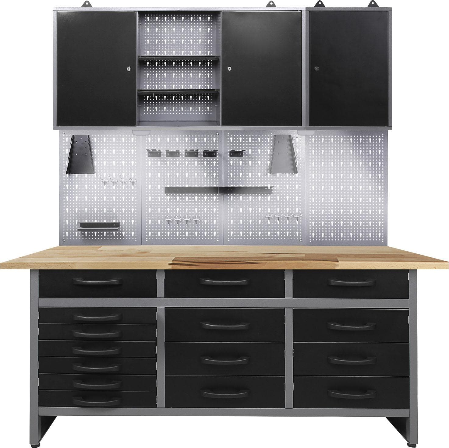 Werkstatt-Set ONDIS24 Schwarz LED-Beleuchtung