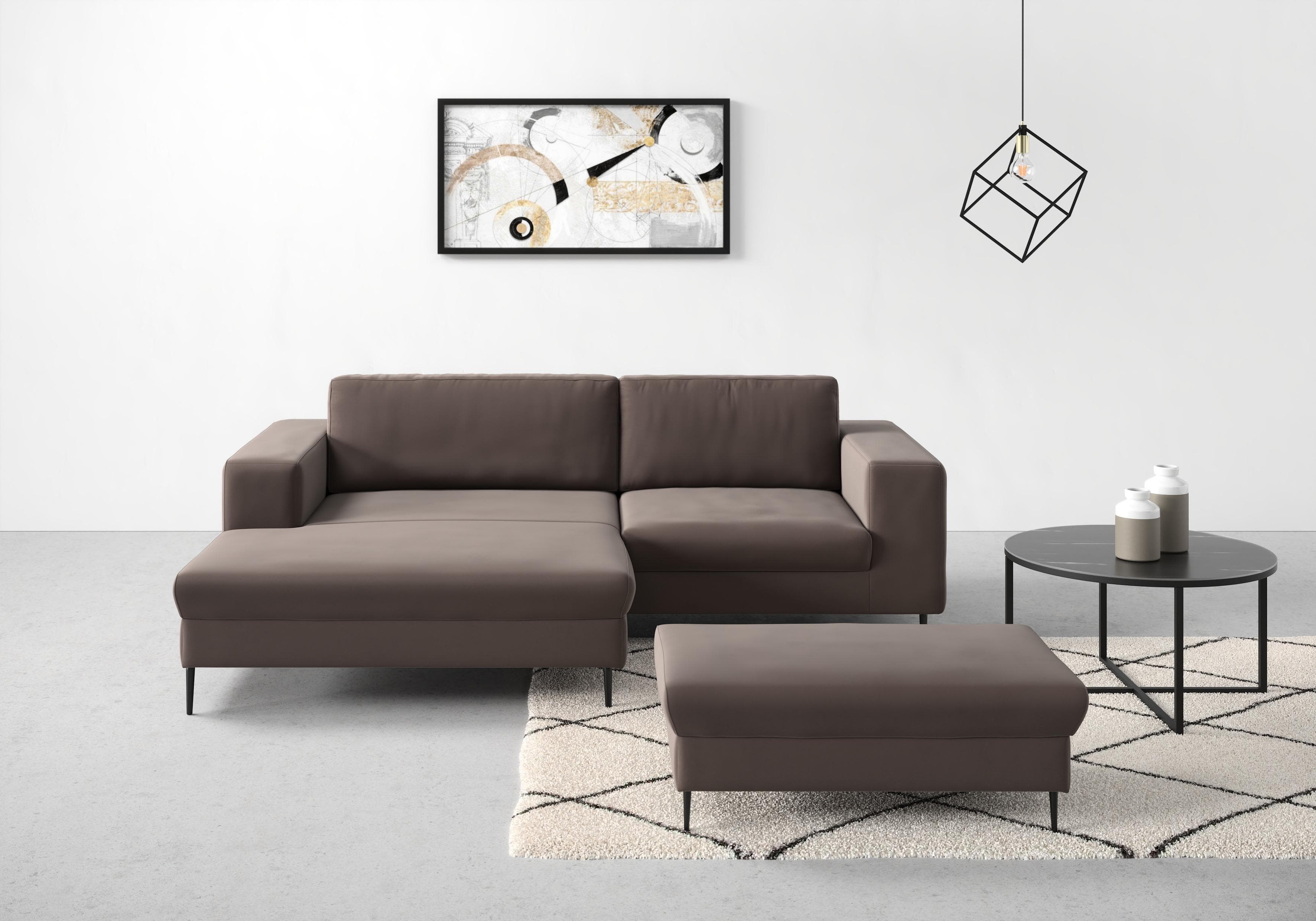 DOMO COLLECTION Ecksofa Modica Taupe L-Form mit Recamiere