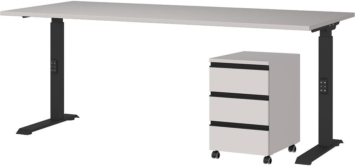 Germania Lemont Büromöbel-Set Höhenverstellbar Beige/Schwarz