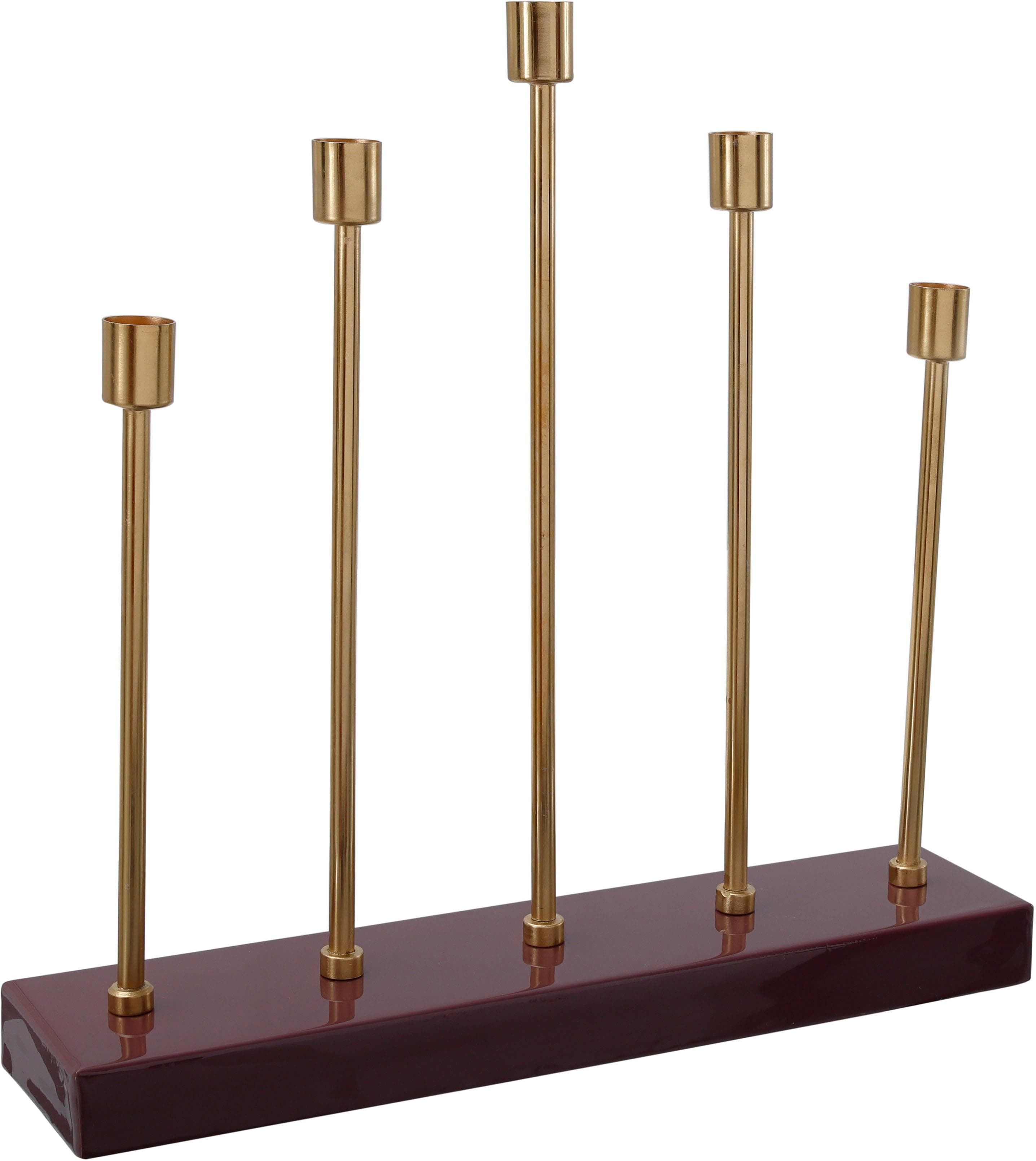 Kayoom Kerzenhalter Art Deco 525 Gold Bordeaux Metall