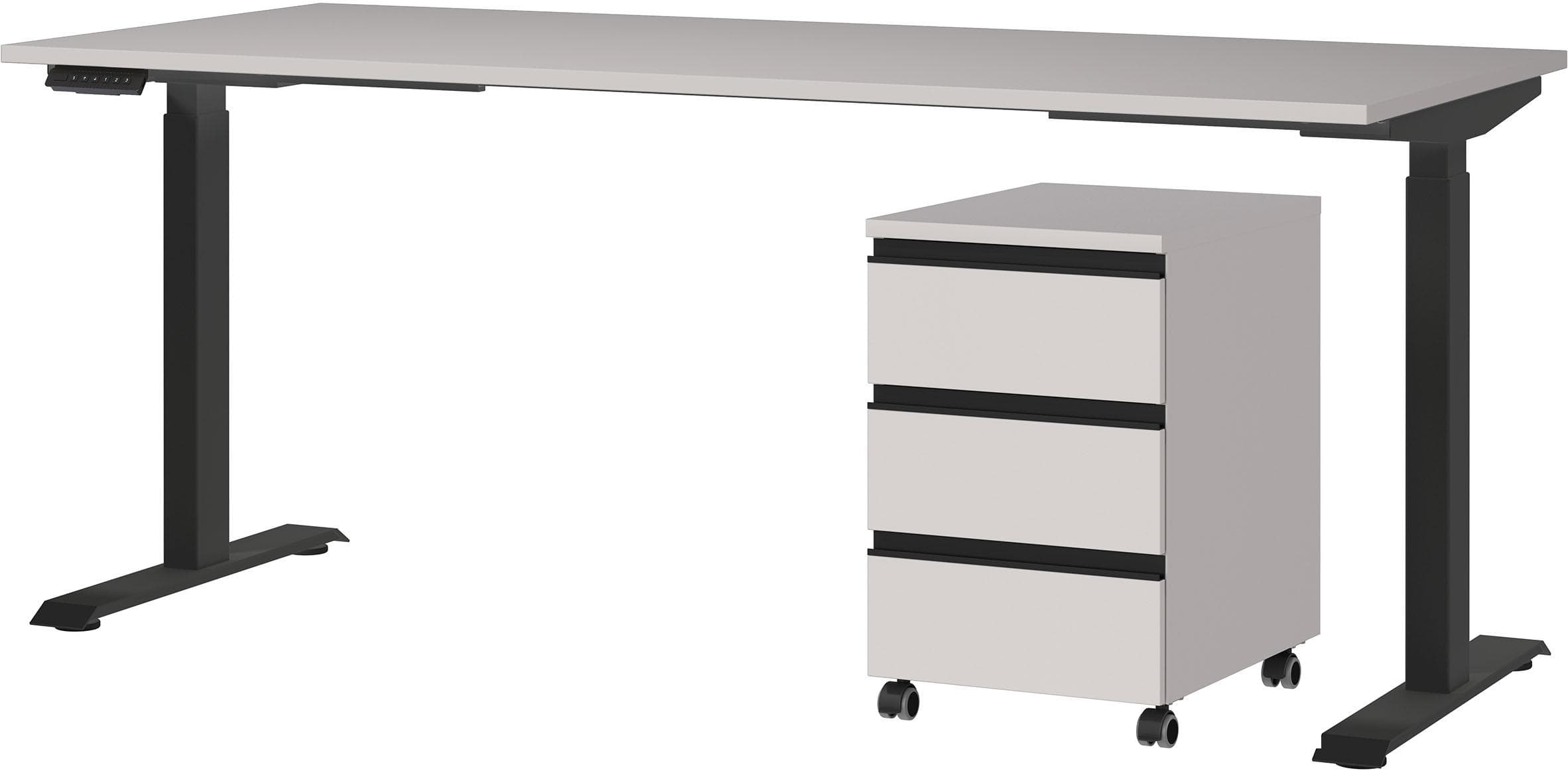 Germania Lemont Büromöbel-Set Höhenverstellbar Beige/Schwarz