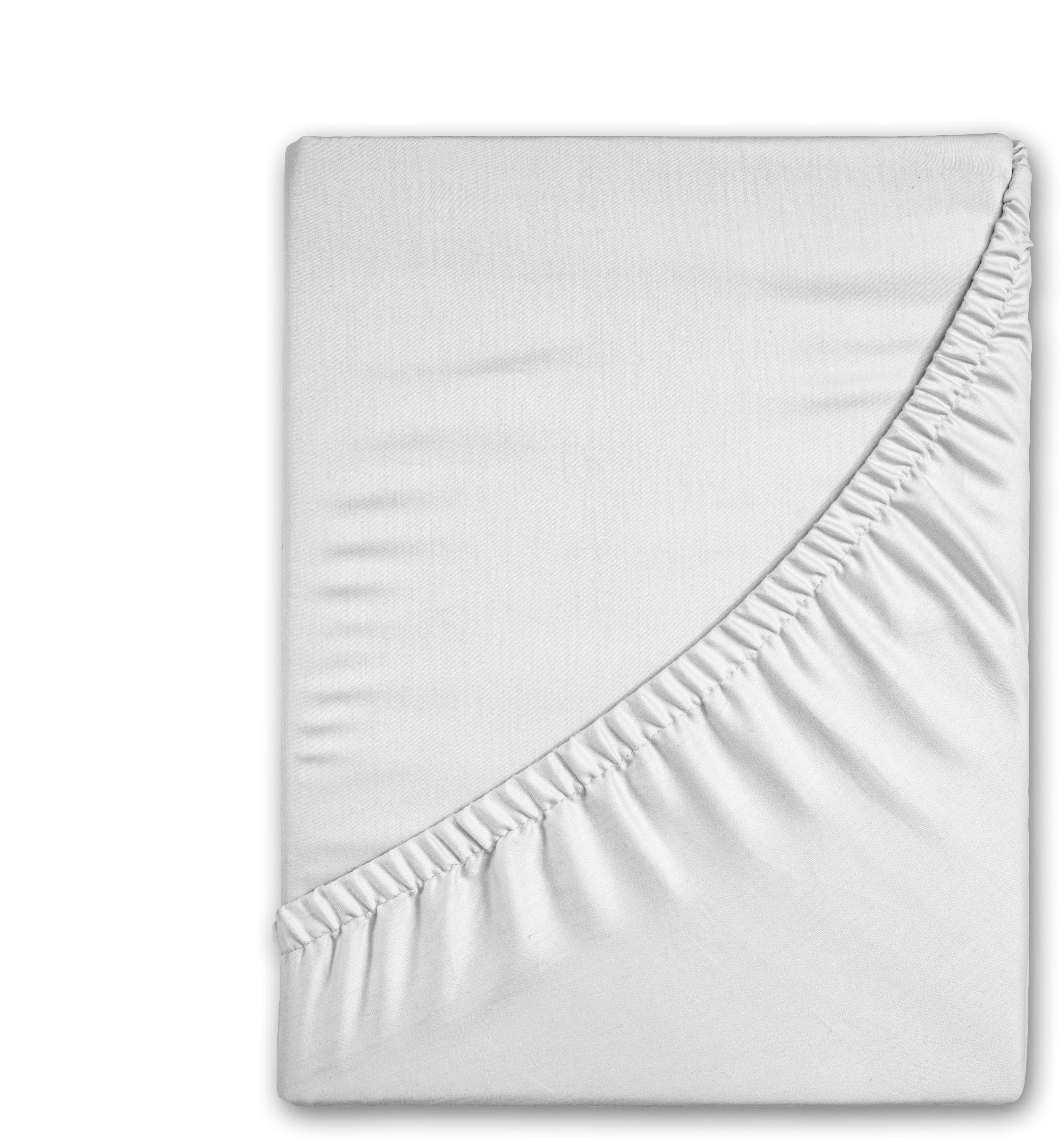 GOOD MORNING Spannbettlaken Flanell Weiß 180x220 cm