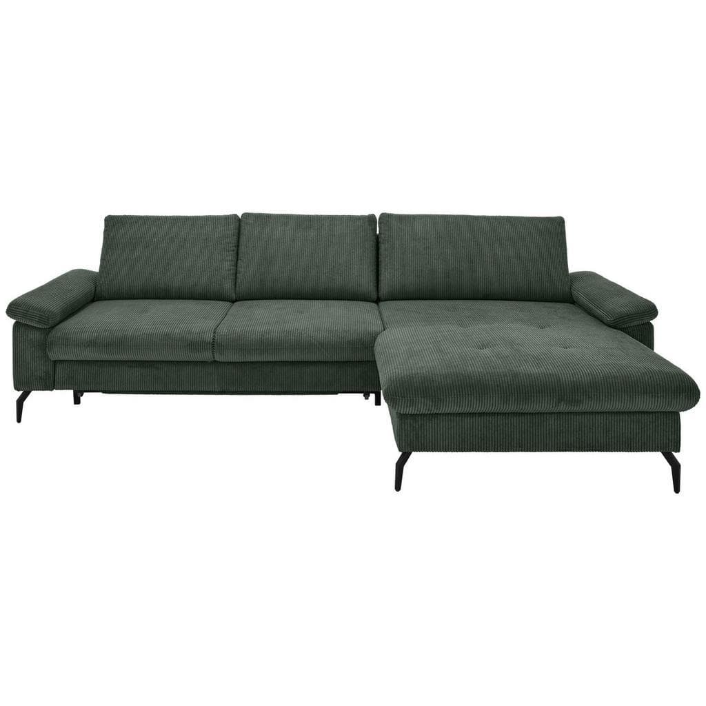 Venda Ecksofa Olivgrün mit Schlaffunktion und Bettkasten