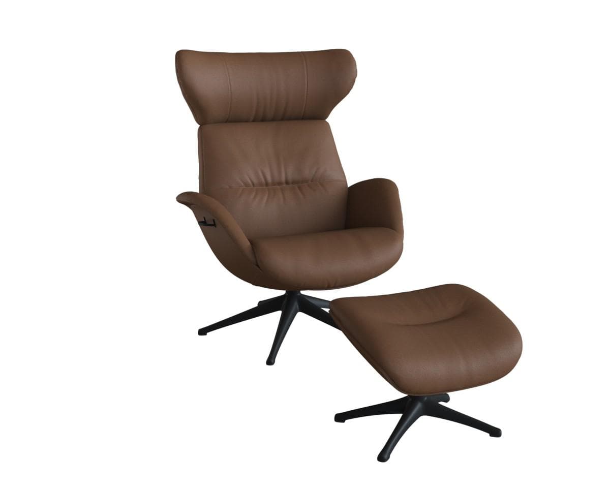 Flexlux Relaxsessel More Braunes Echtleder Skandi Design