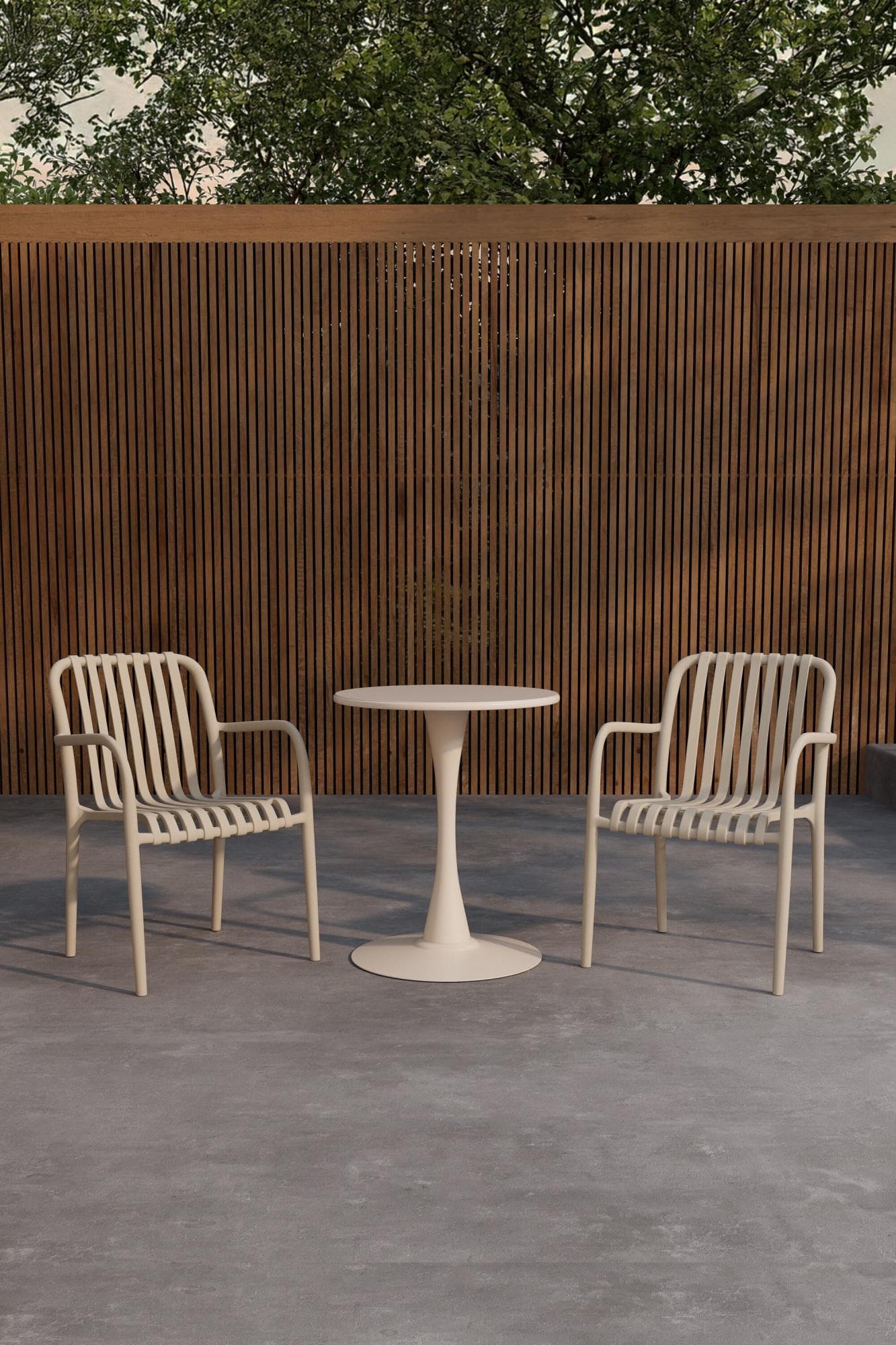 ebuy24 Bistrotisch Limnos Cafeset beige 3-teilig