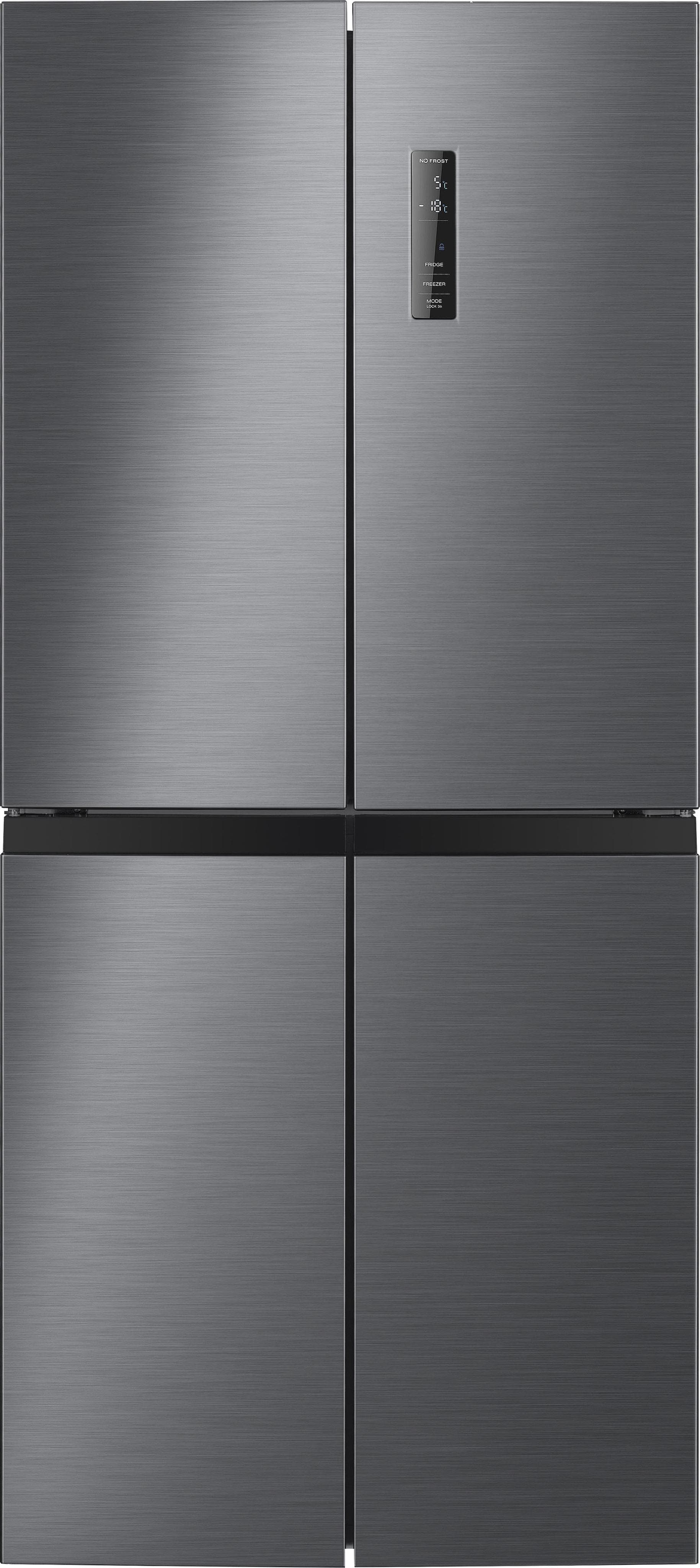 Moderner Kühlschrank in Silber und Grau