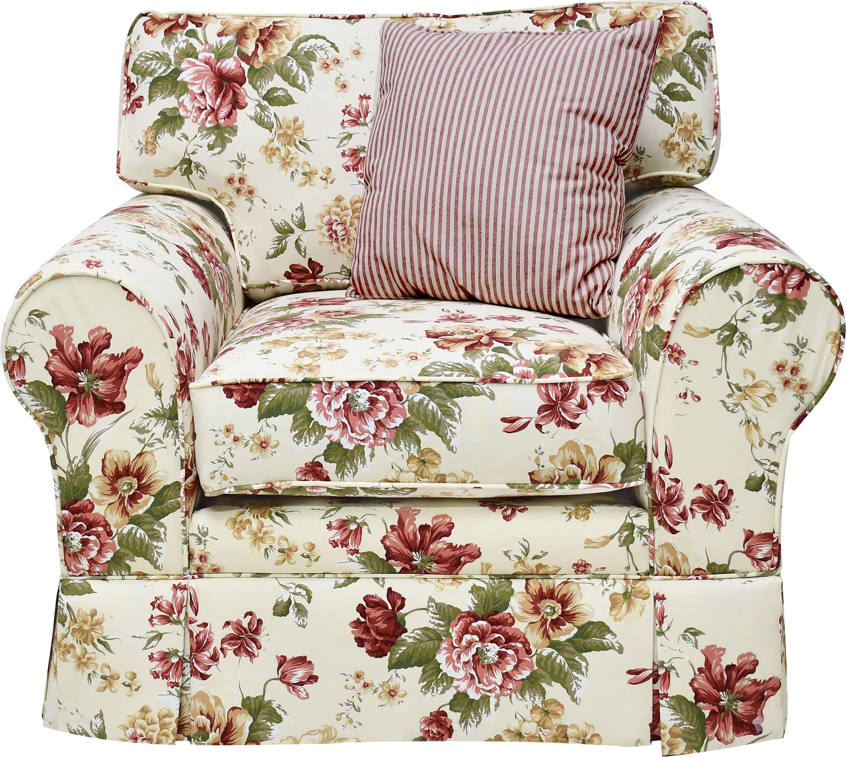 HOME AFFAIRE Sessel Laura K Weiß Creme Blumenmuster