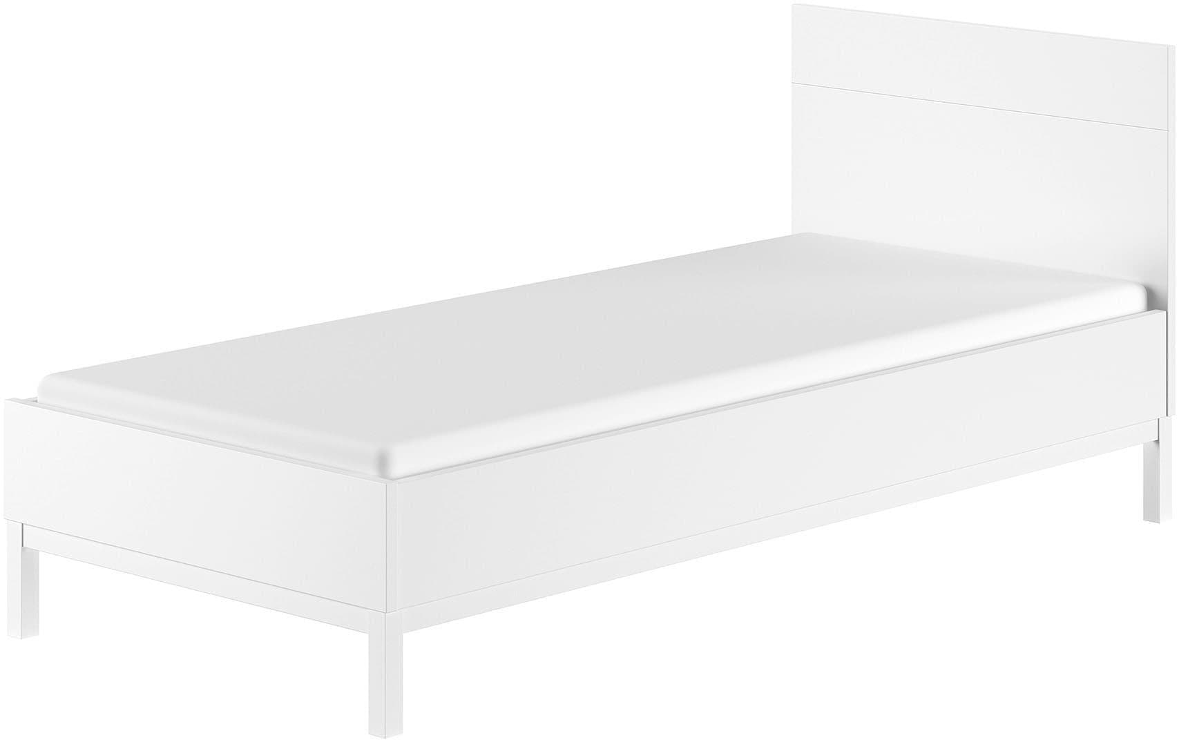 VIPACK Einzelbett 90x200cm Weiß - MDF & Kiefer massiv