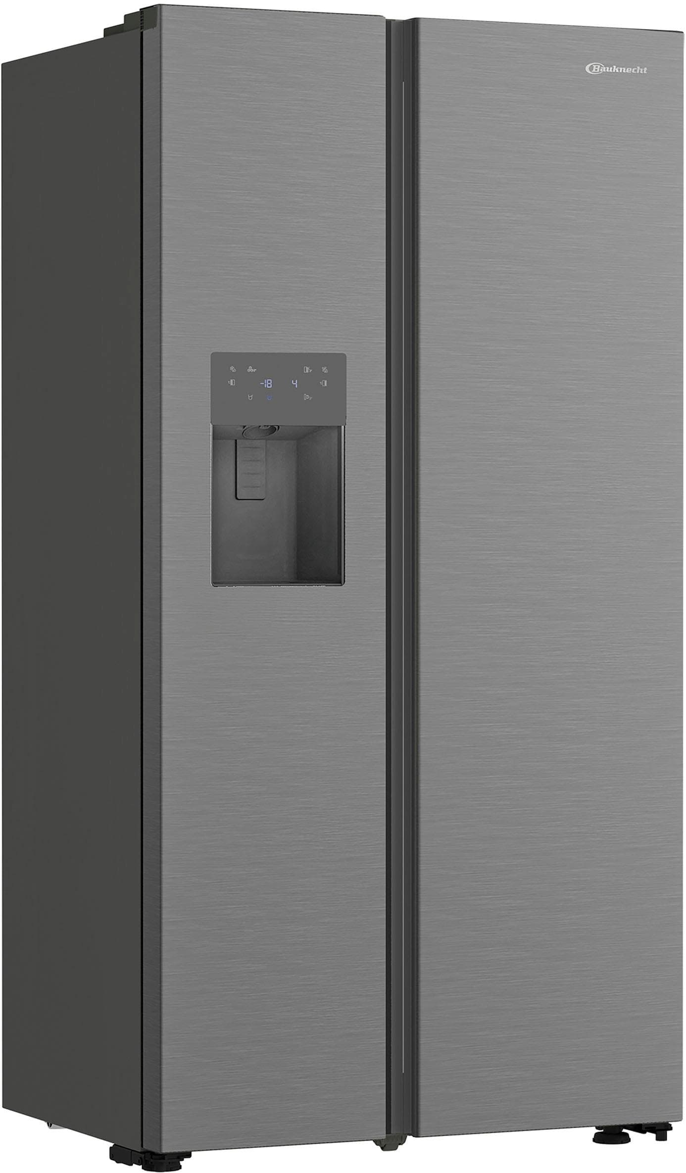 BAUKNECHT Side-by-Side SBS IW E90 Pearl Silber Kühl-Gefrierkombination