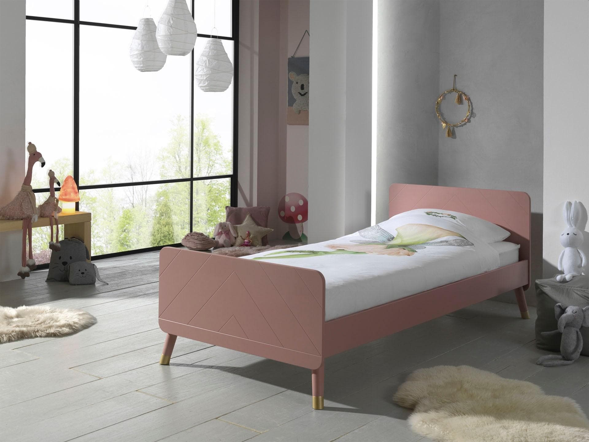 VIPACK Billy Jugendbett 90x200 cm Rosa mit Lattenrost