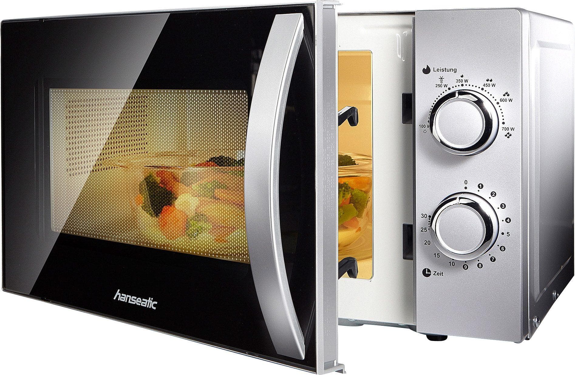 HANSEATIC Mikrowelle 700W 20L silber freistehend