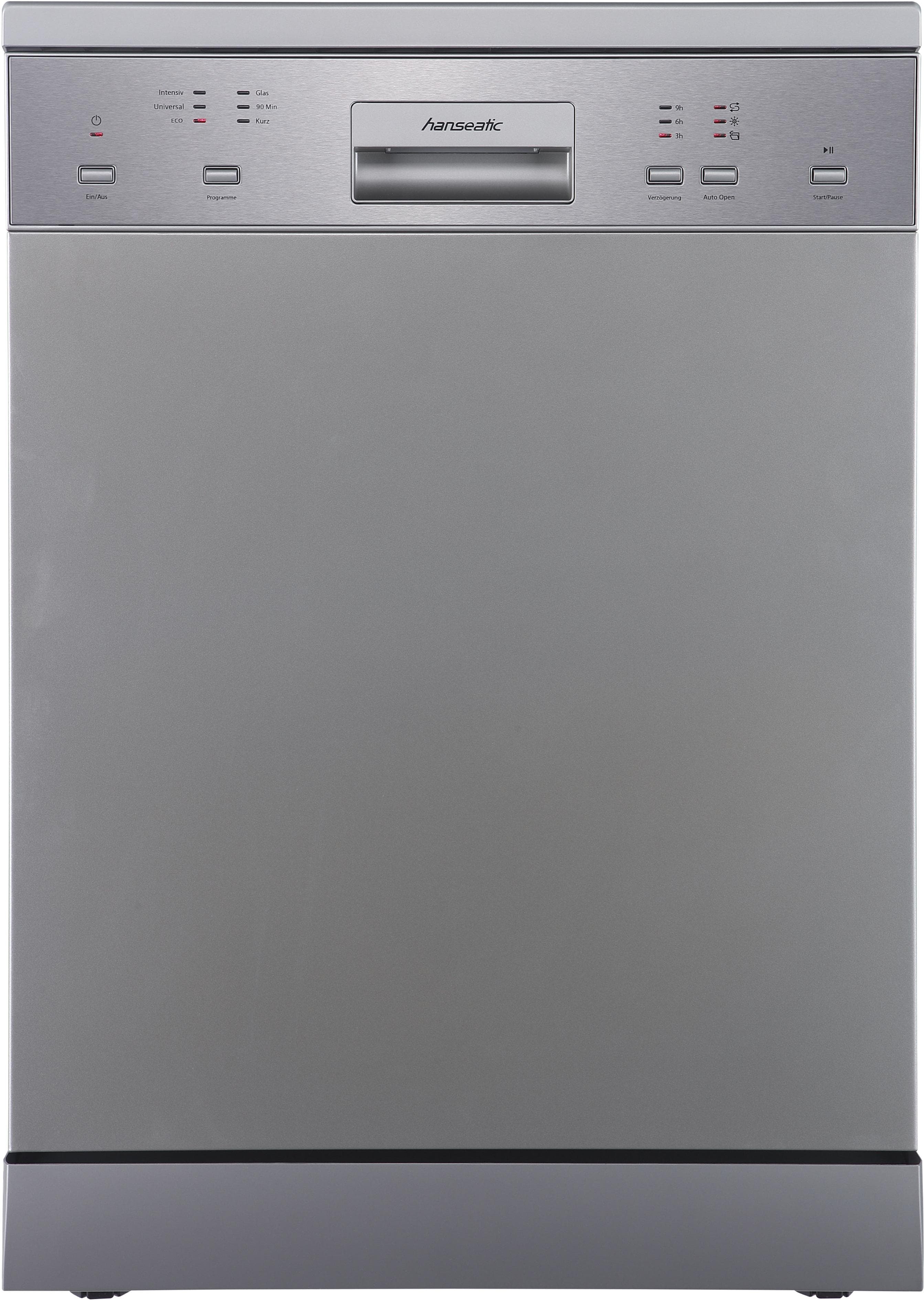 HANSEATIC Standgeschirrspüler HG6085D137609HS Silber AutoOpen-Trocknung