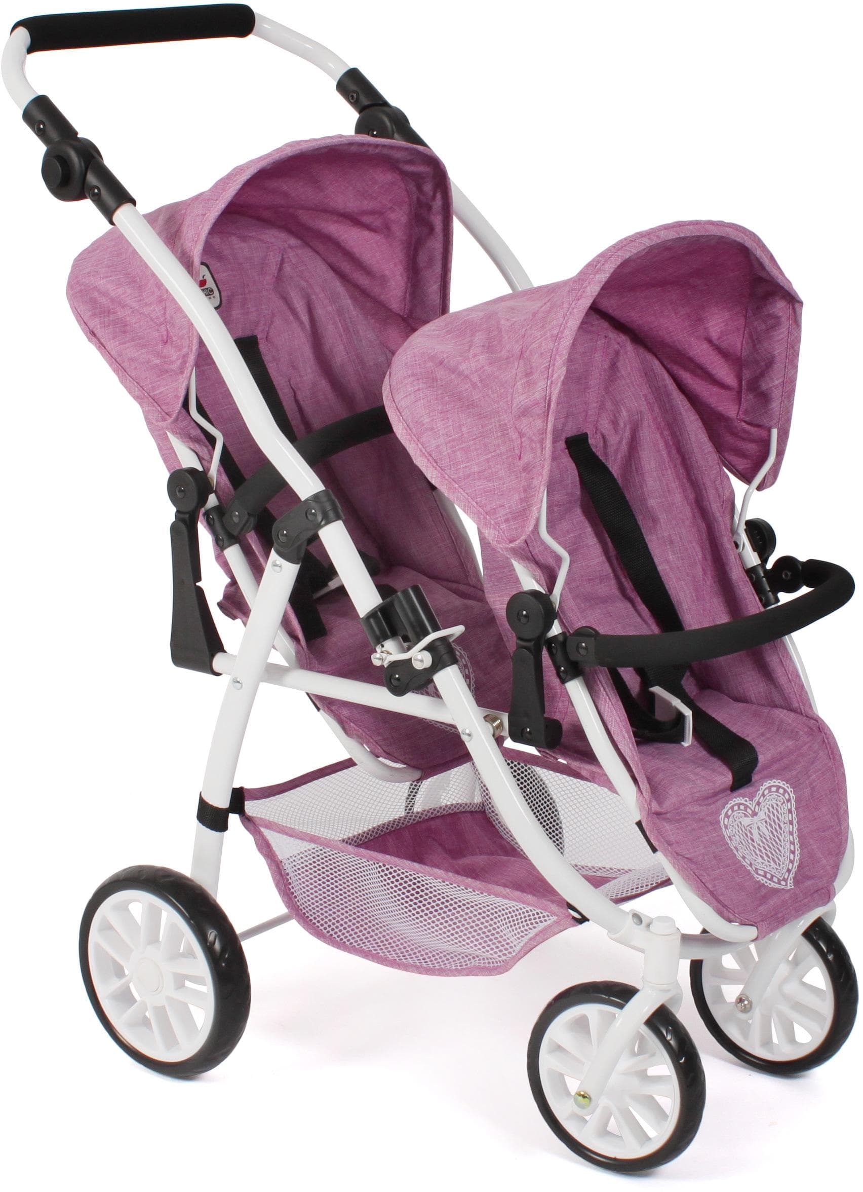 CHIC2000 Puppen-Zwillingsbuggy Vario Jeans Pink