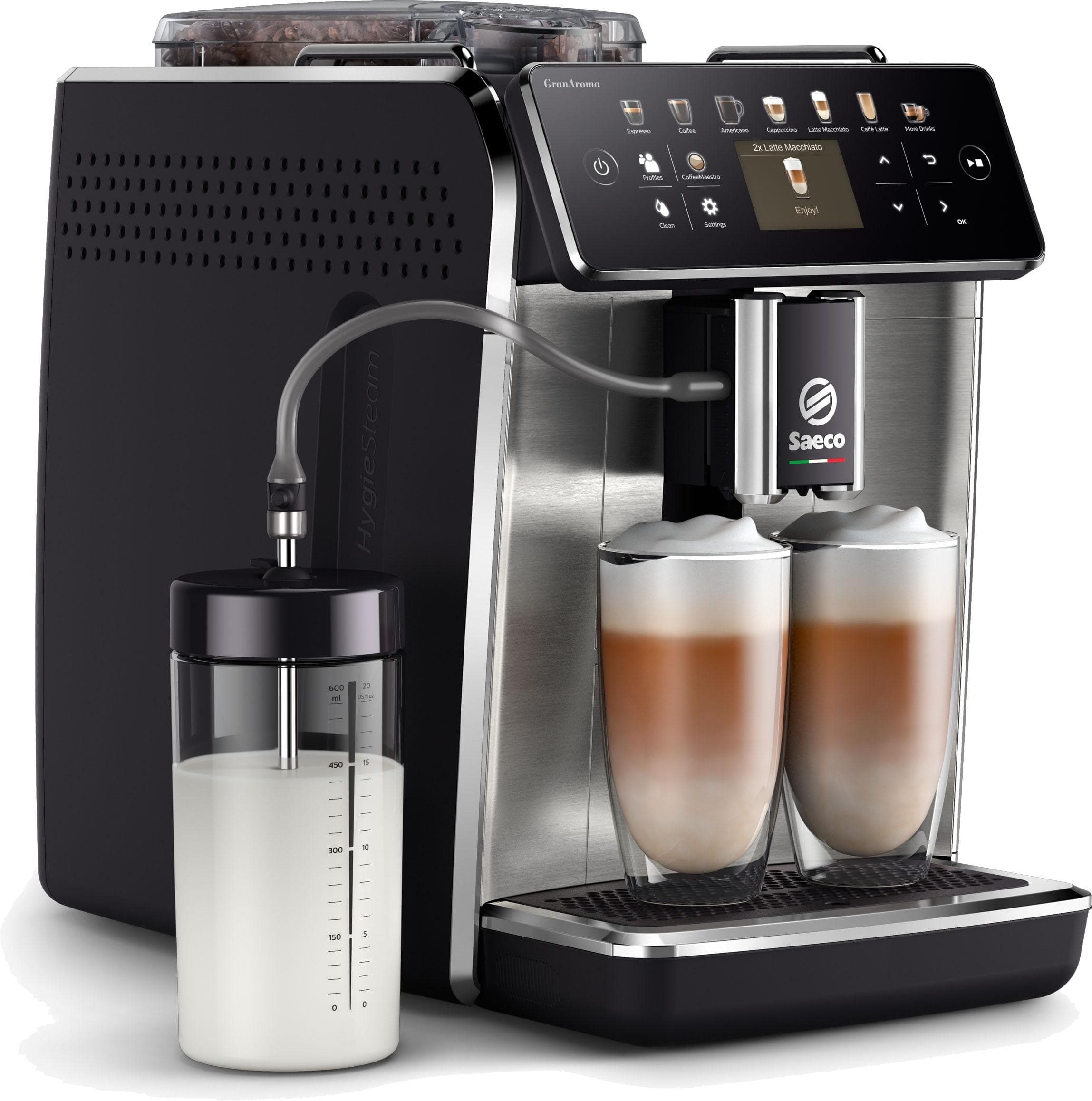 SAECO GranAroma Kaffeevollautomat Edelstahl Schwarz