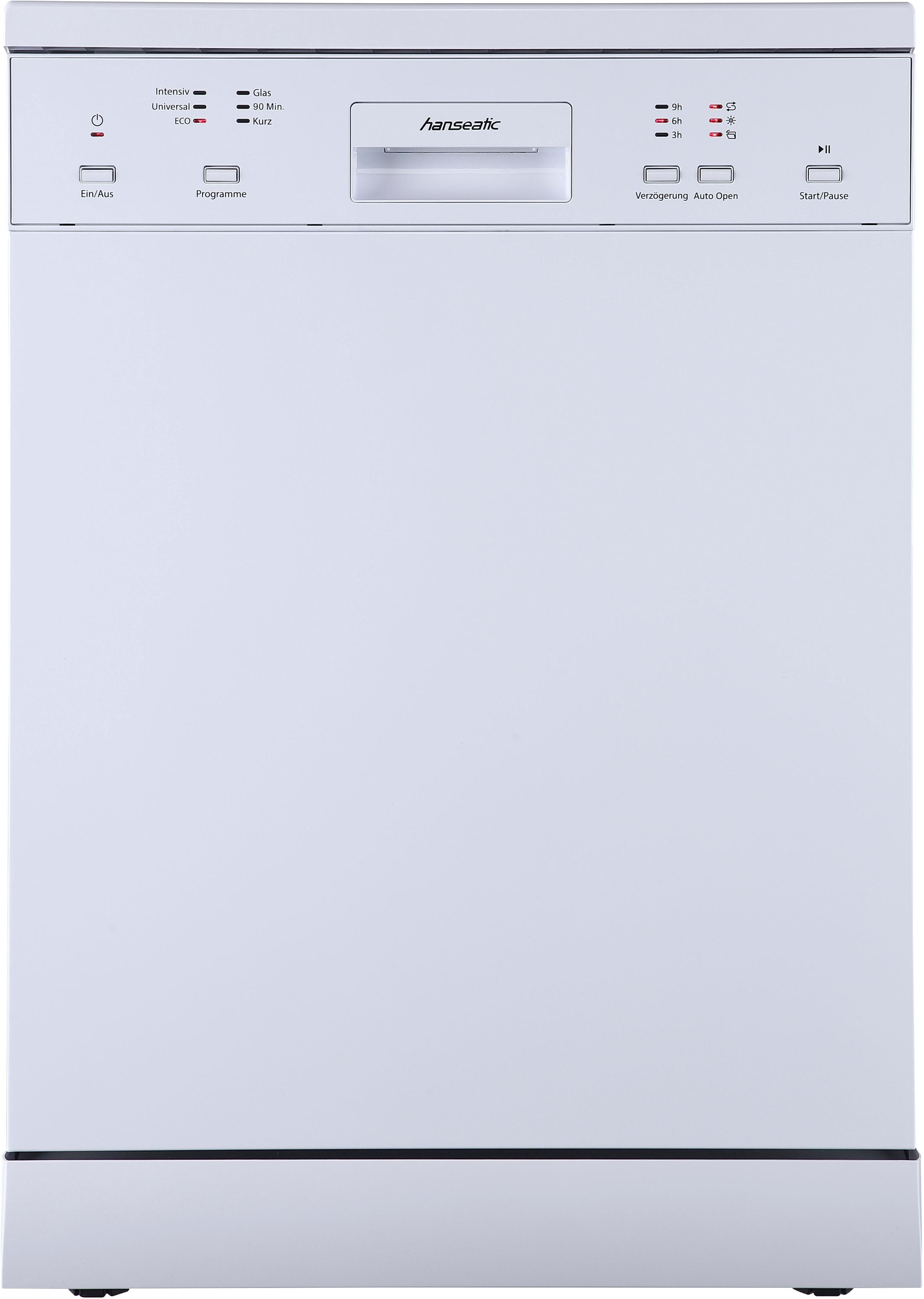 HANSEATIC Standgeschirrspüler HG6085D137609HW Weiß AutoOpen-Trocknung