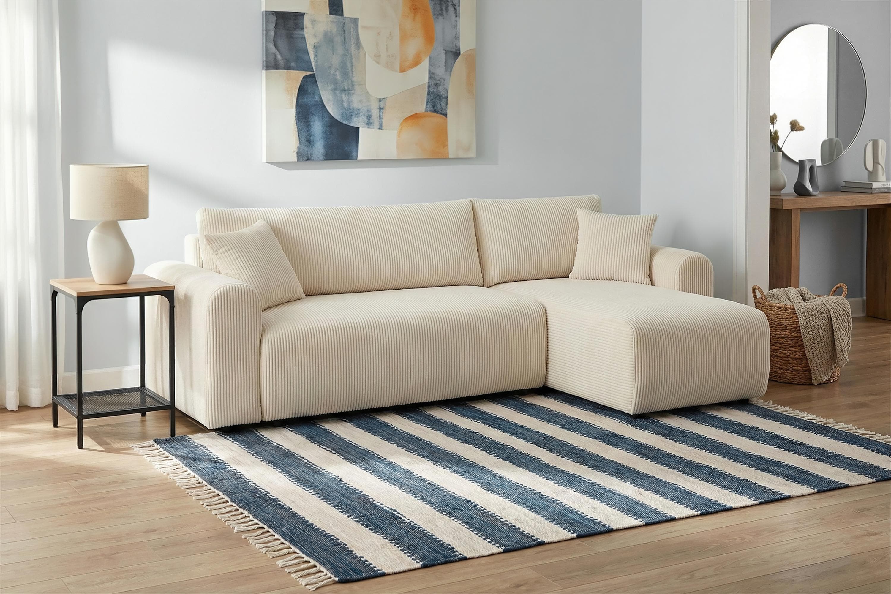OTTO home Ecksofa JONAA L-Form 241cm Boxspring Bettkasten Cord
