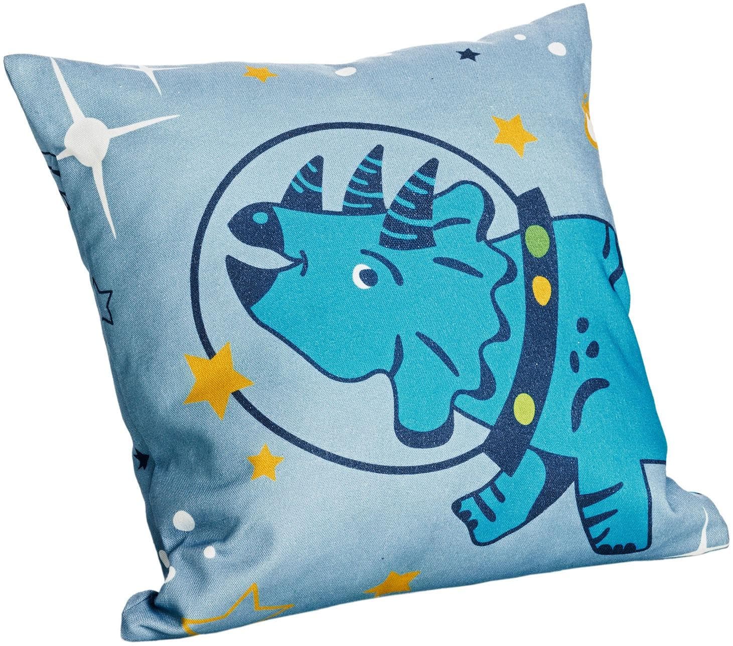 PAIDI Dekokissen Grüner Planet mit Dinosaurier-Motiv