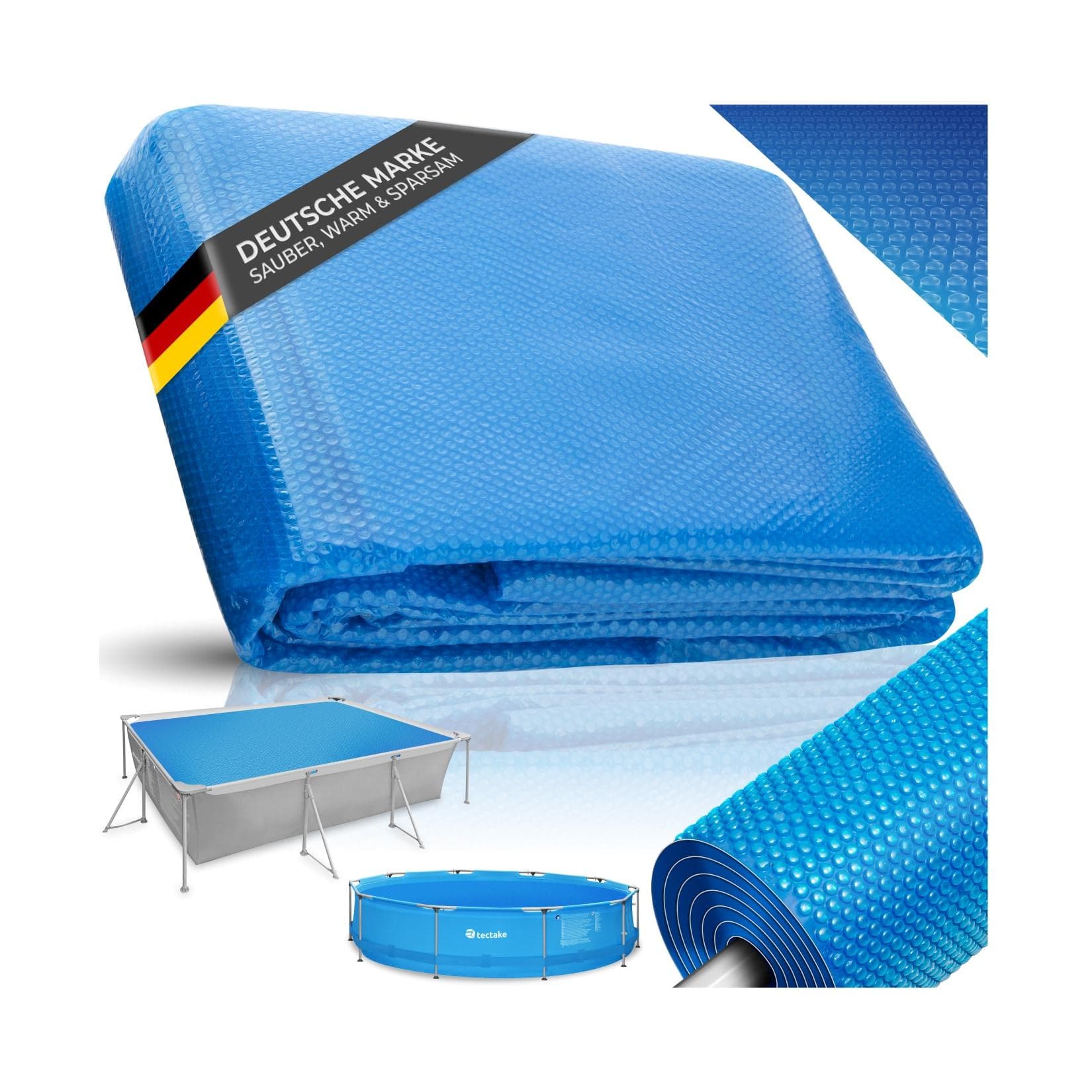 tectake Pool-Solarfolie Rechteckig Selbstschwimmend 110 µm