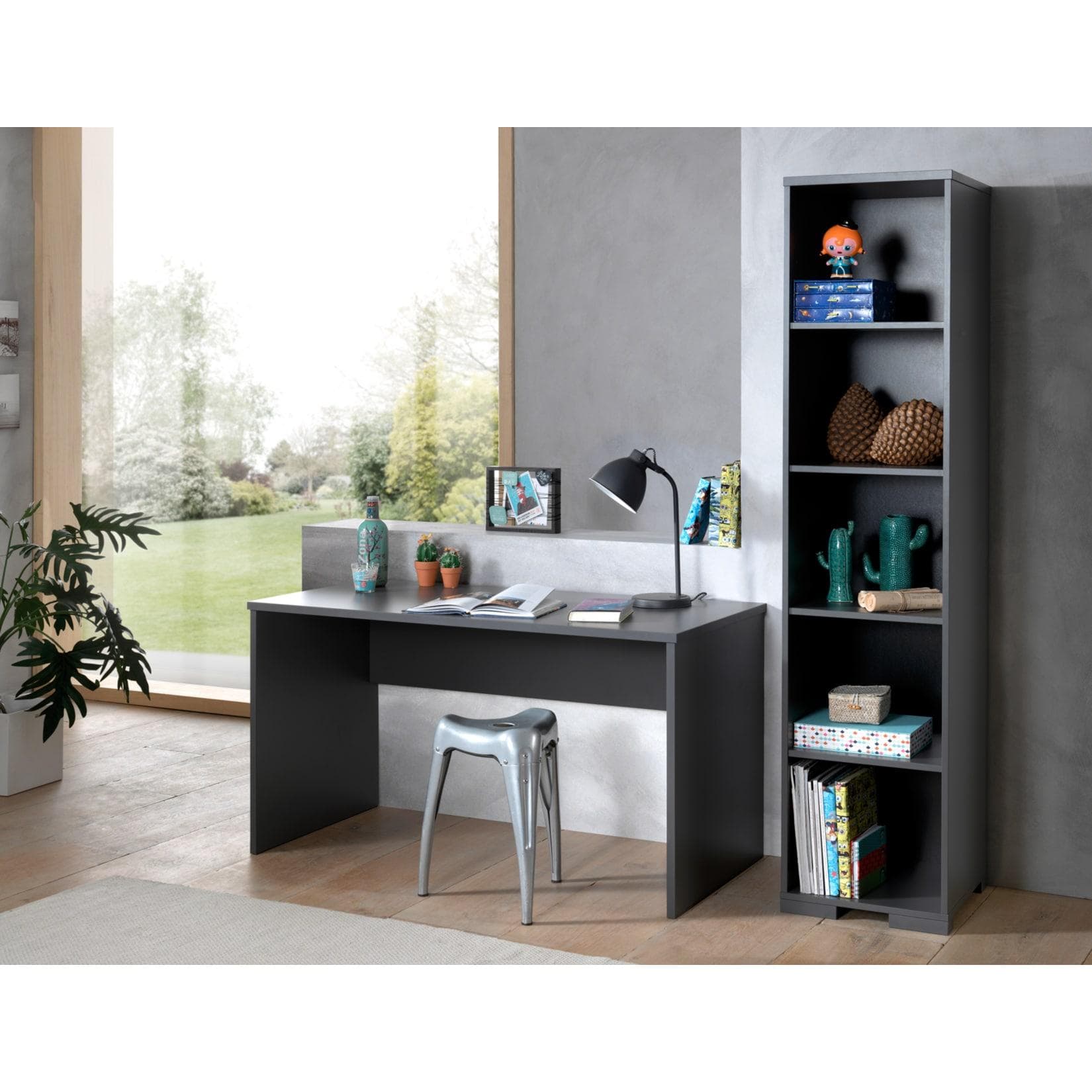 Vipack LONDON Jugendzimmer Set 2-tlg. Anthrazit Buche massiv