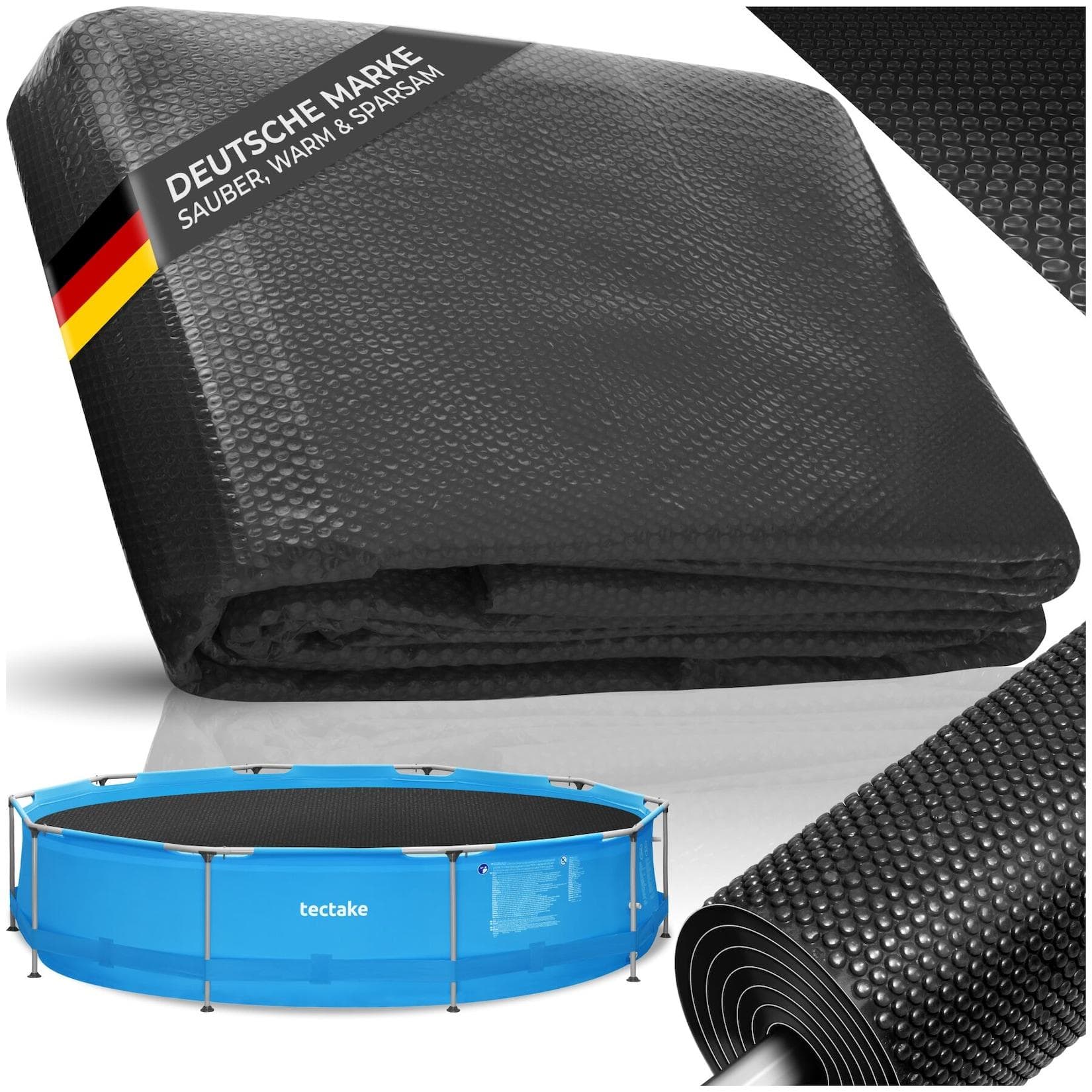 tectake Pool-Solarfolie rund 250 cm Durchmesser