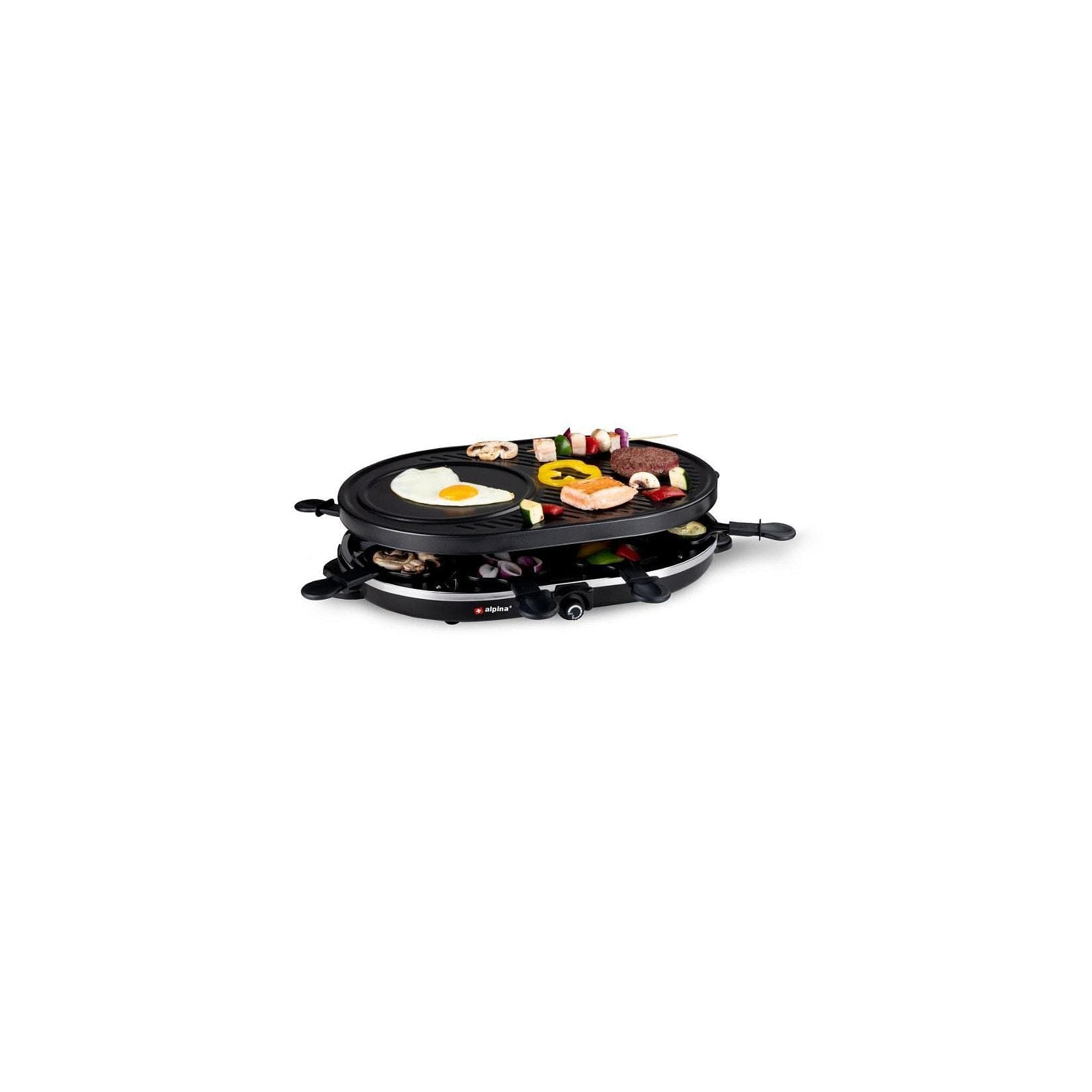 ALPINA Raclettegrill 1200 Watt Schwarz ABS