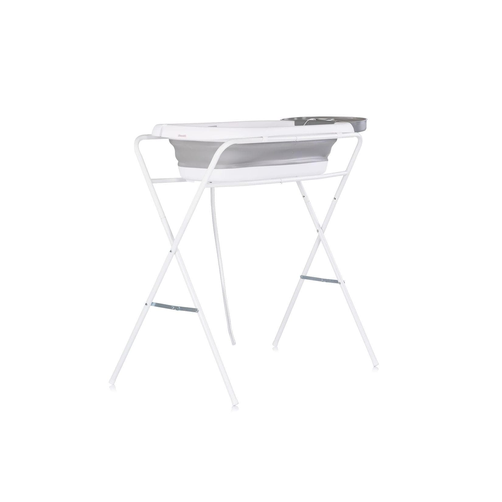 Chipolino Babybadewanne-Set Slim mit Ständer, Ablage & Thermometer grau