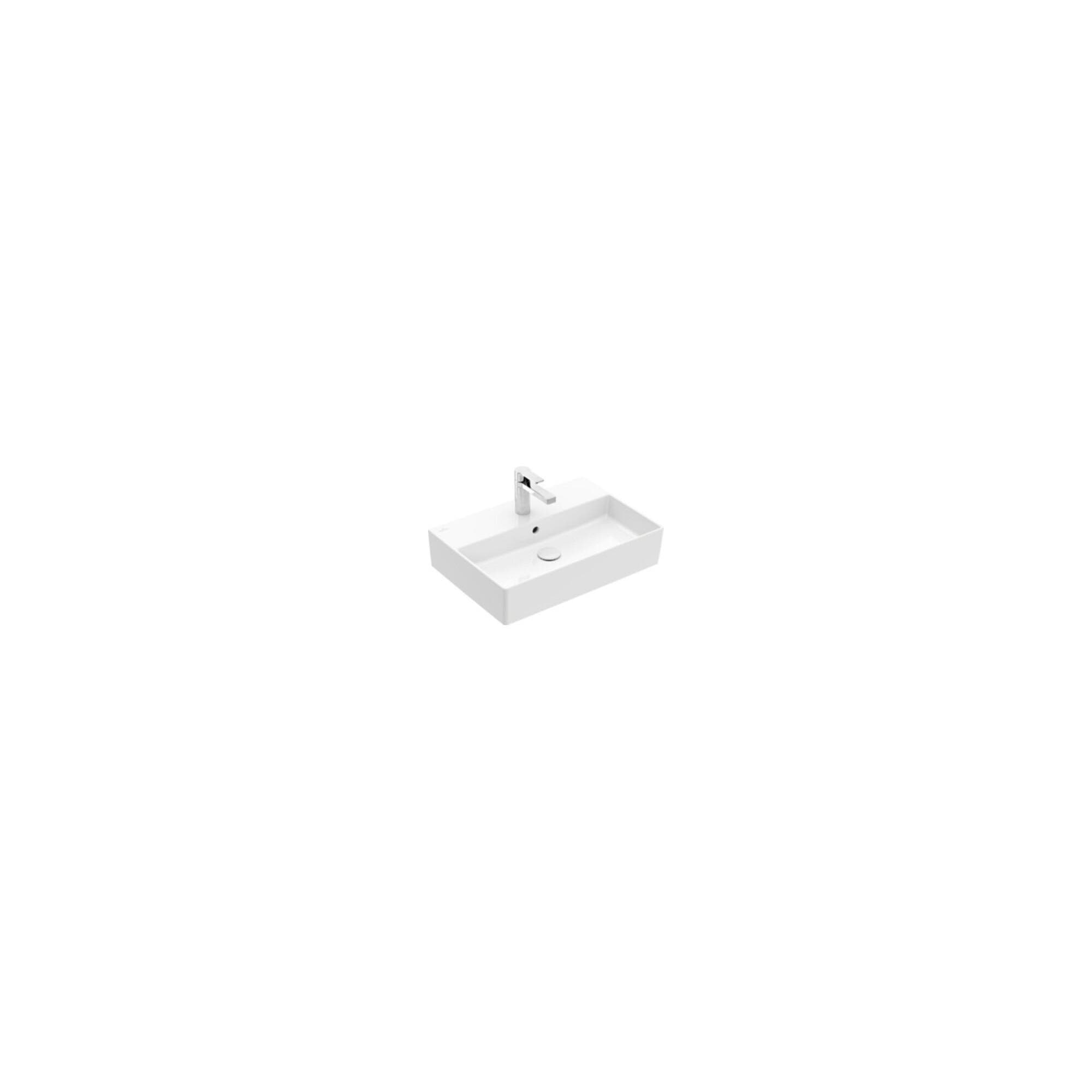 Villeroy & Boch Memento 2.0 Waschtisch 60 x 42 cm Weiß Alpin C-plus mit Hahnloch und Überlauf