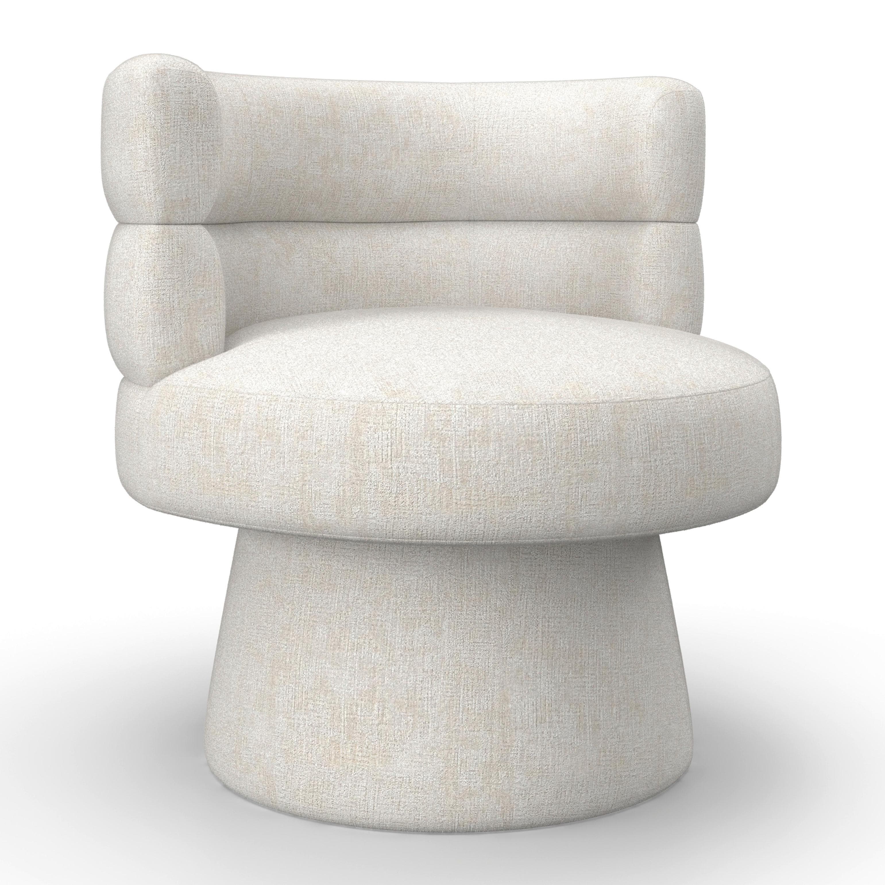 Julina Stuhl Creme Chenille Gepolstert