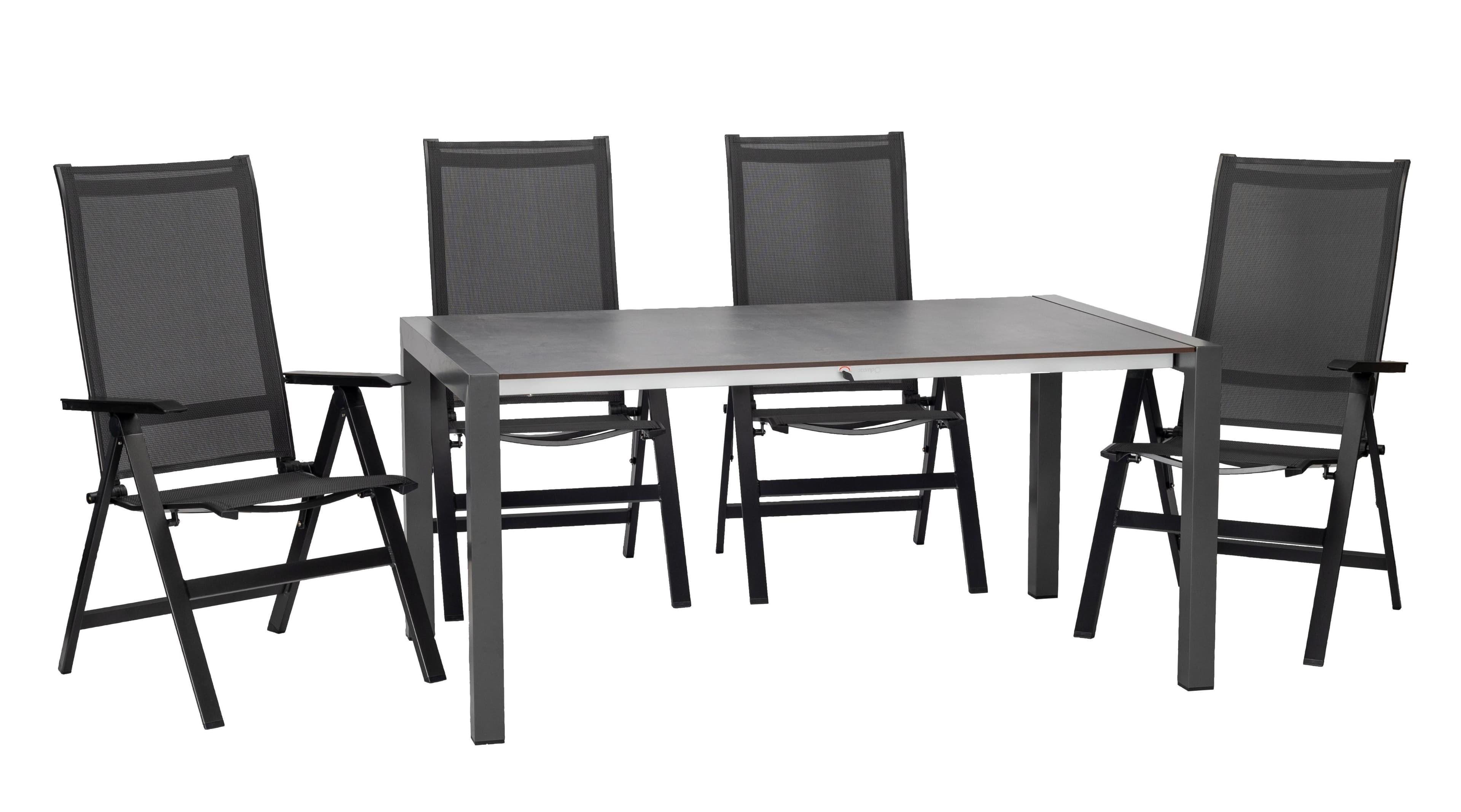 Gartengarnitur Uran 5-tlg. Metall/Textil/Holz
