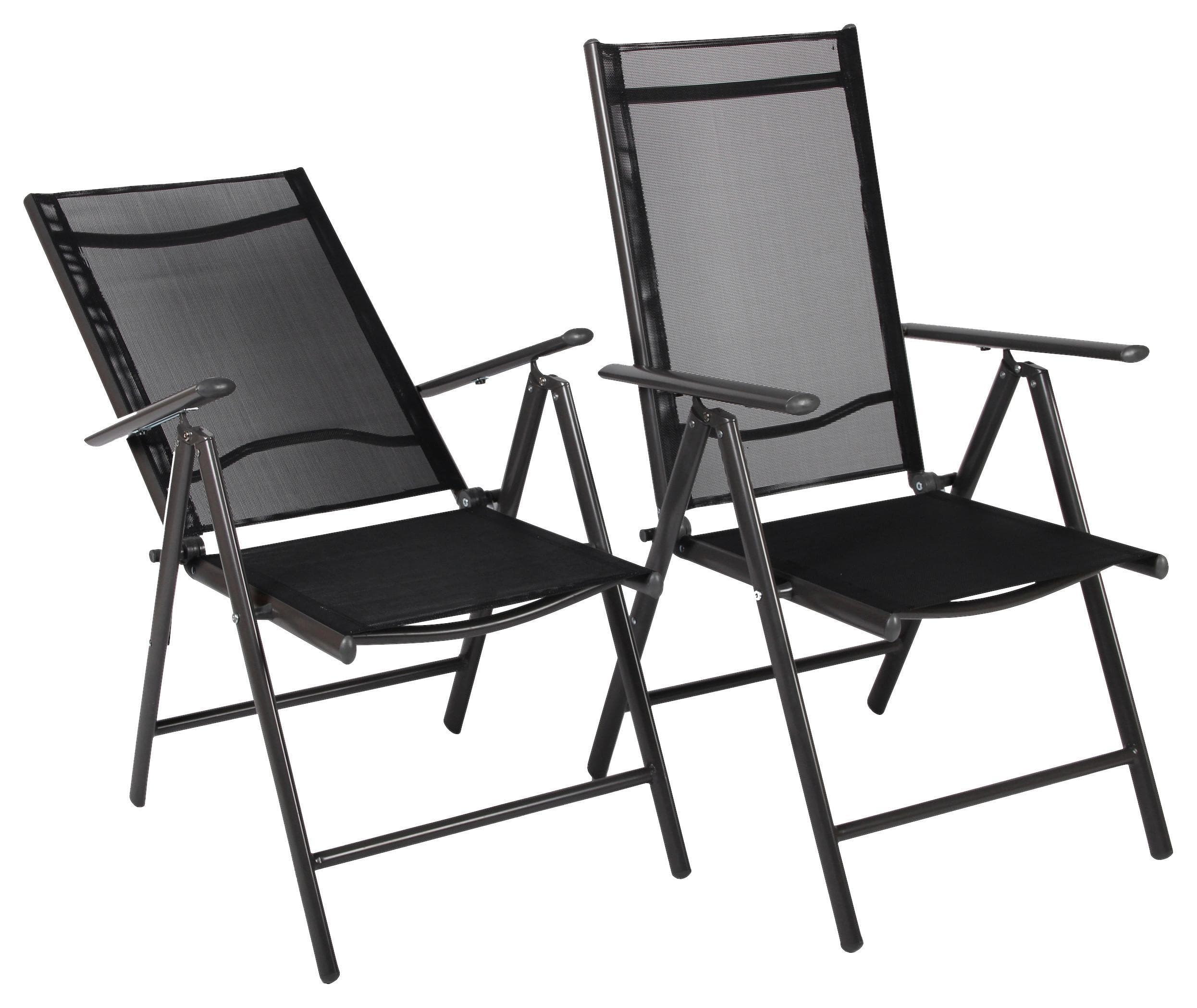 2er Gartenstuhl-Set Anthrazit mit Relaxfunktion