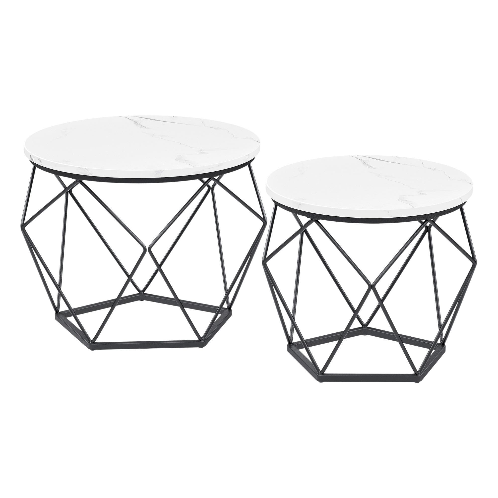 Couchtischset Schwarz/Weiß - Modernes Coffee Table Set