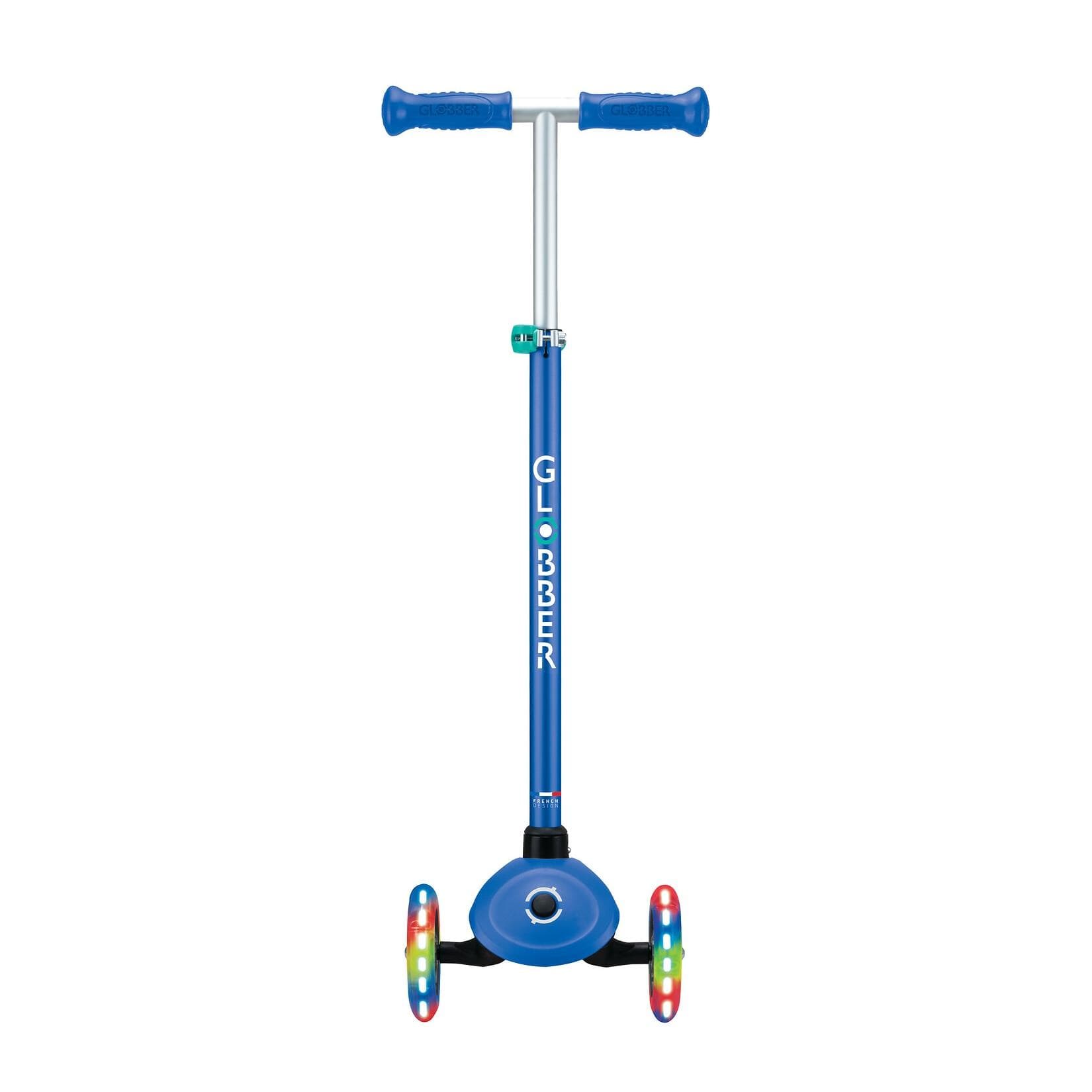 GLOBBER PRIMO PLUS LIGHTS Kinder-Tretroller 3-rädrig LED-Leuchtrollen Blau