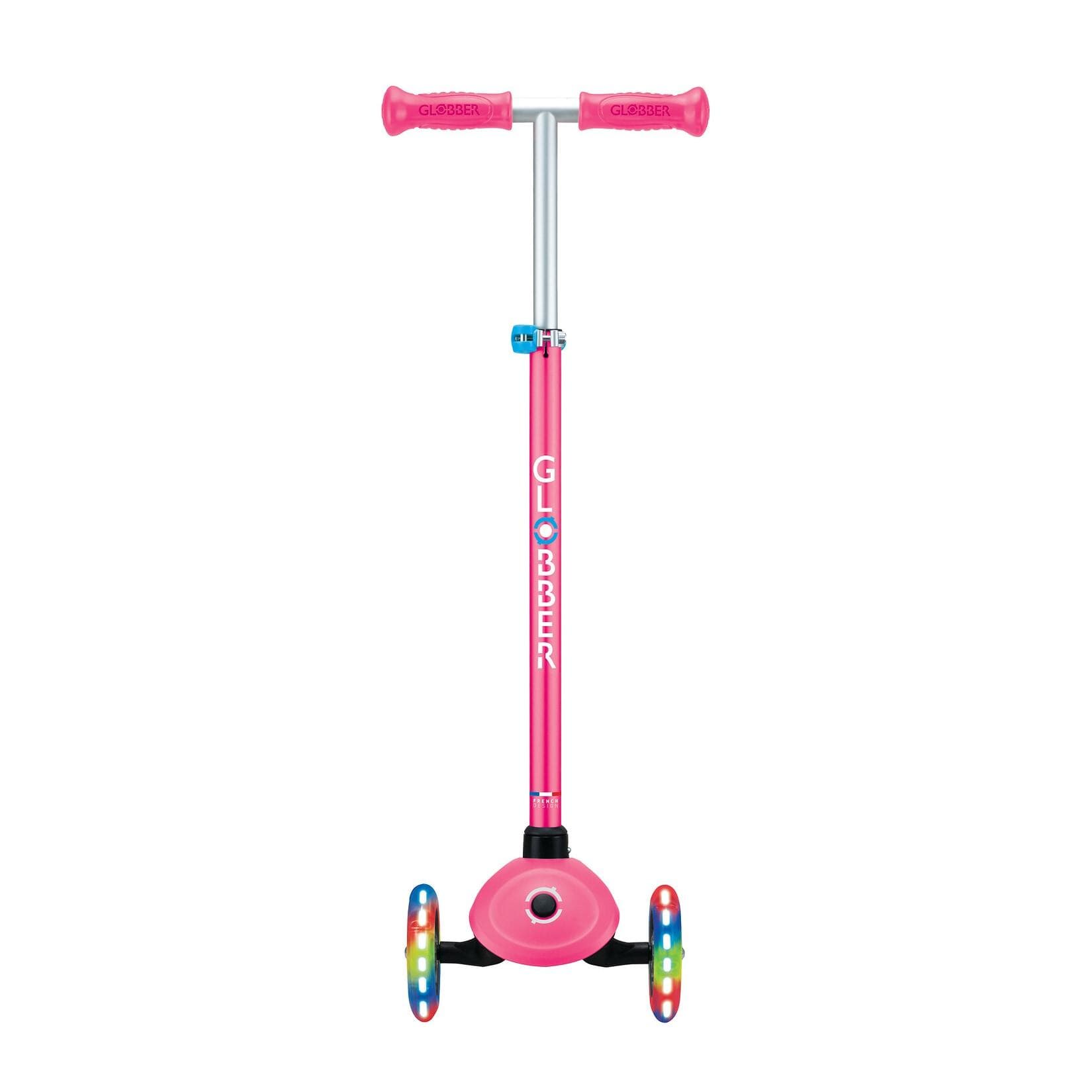 GLOBBER PRIMO PLUS LIGHTS Kinder Tretroller Pink LED-Leuchtrollen