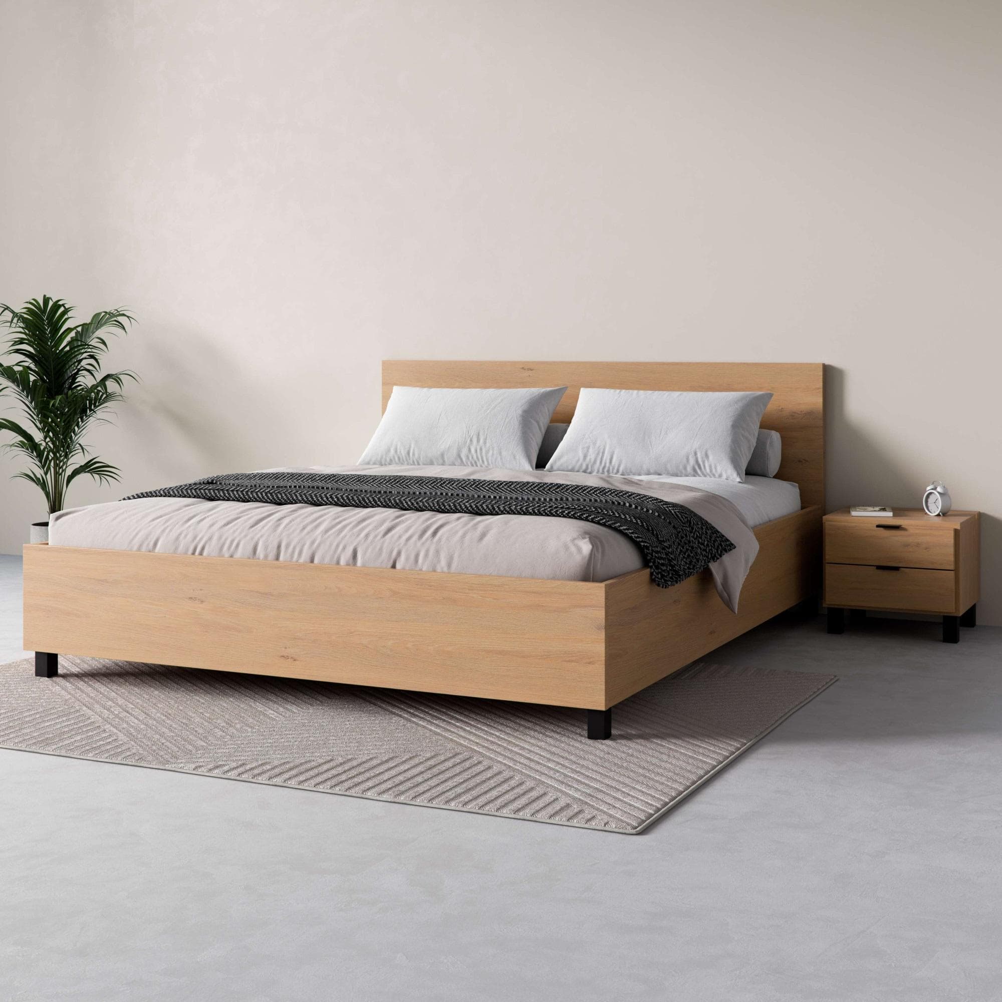 Bett VOX SIMPLE mit Bettkasten - Eiche, 185x204,4x119,6 cm