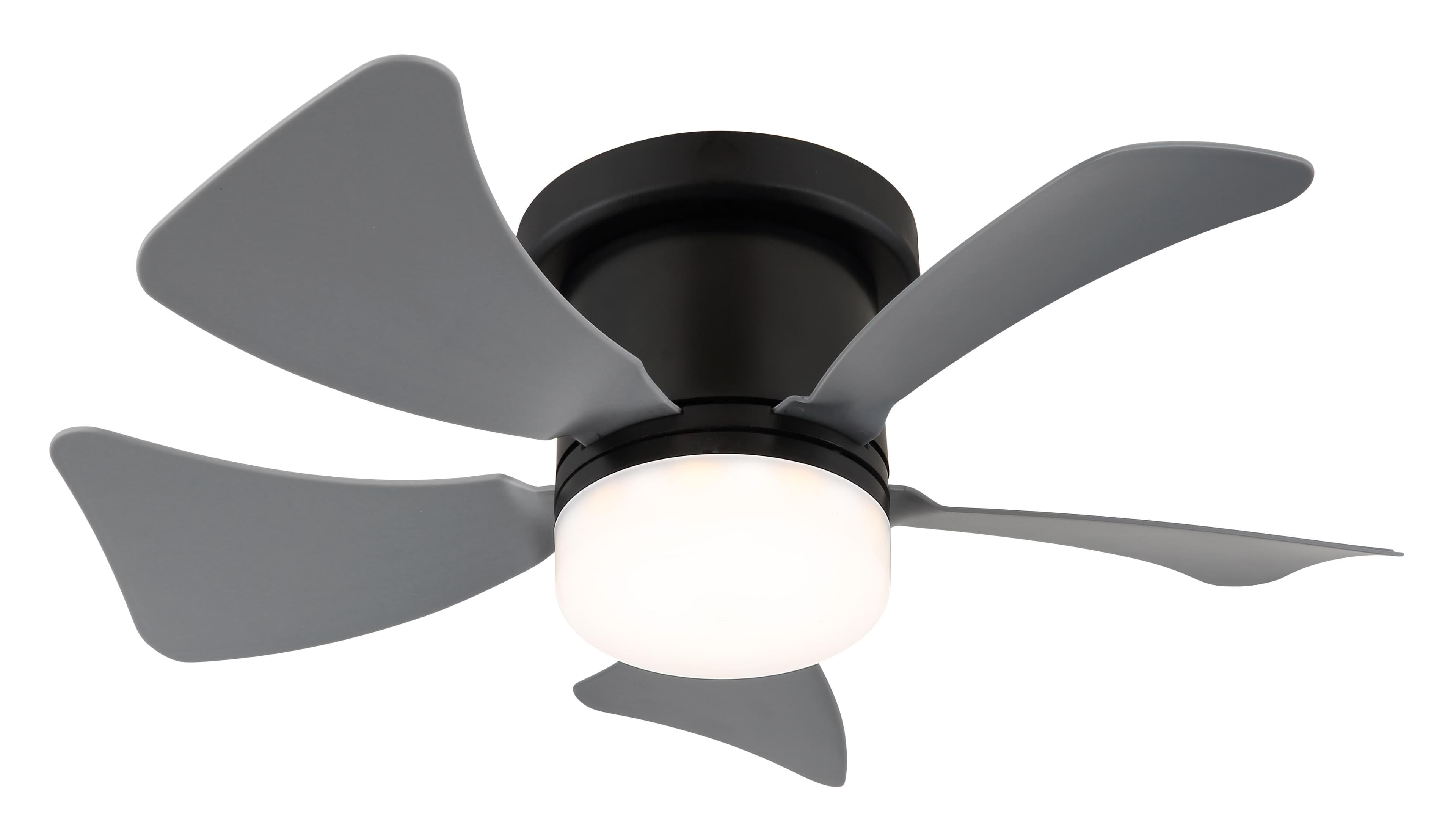 GLOBO LIGHTING Deckenleuchte HINES Schwarz Grau mit LED und Ventilator