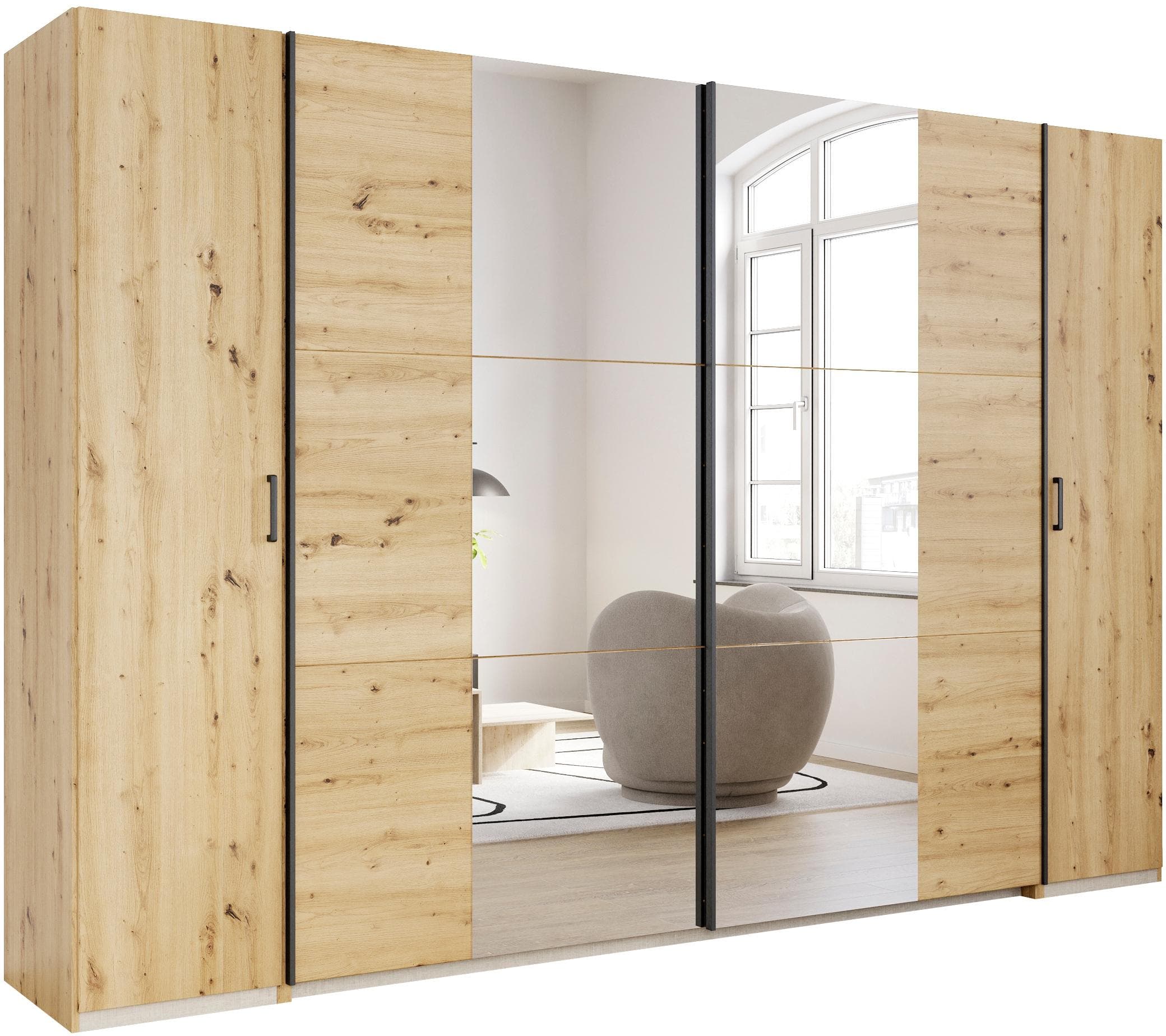 Rauch Kleiderschrank KRONACH Schwebetürenschrank Drehtürenschrank mit Spiegel