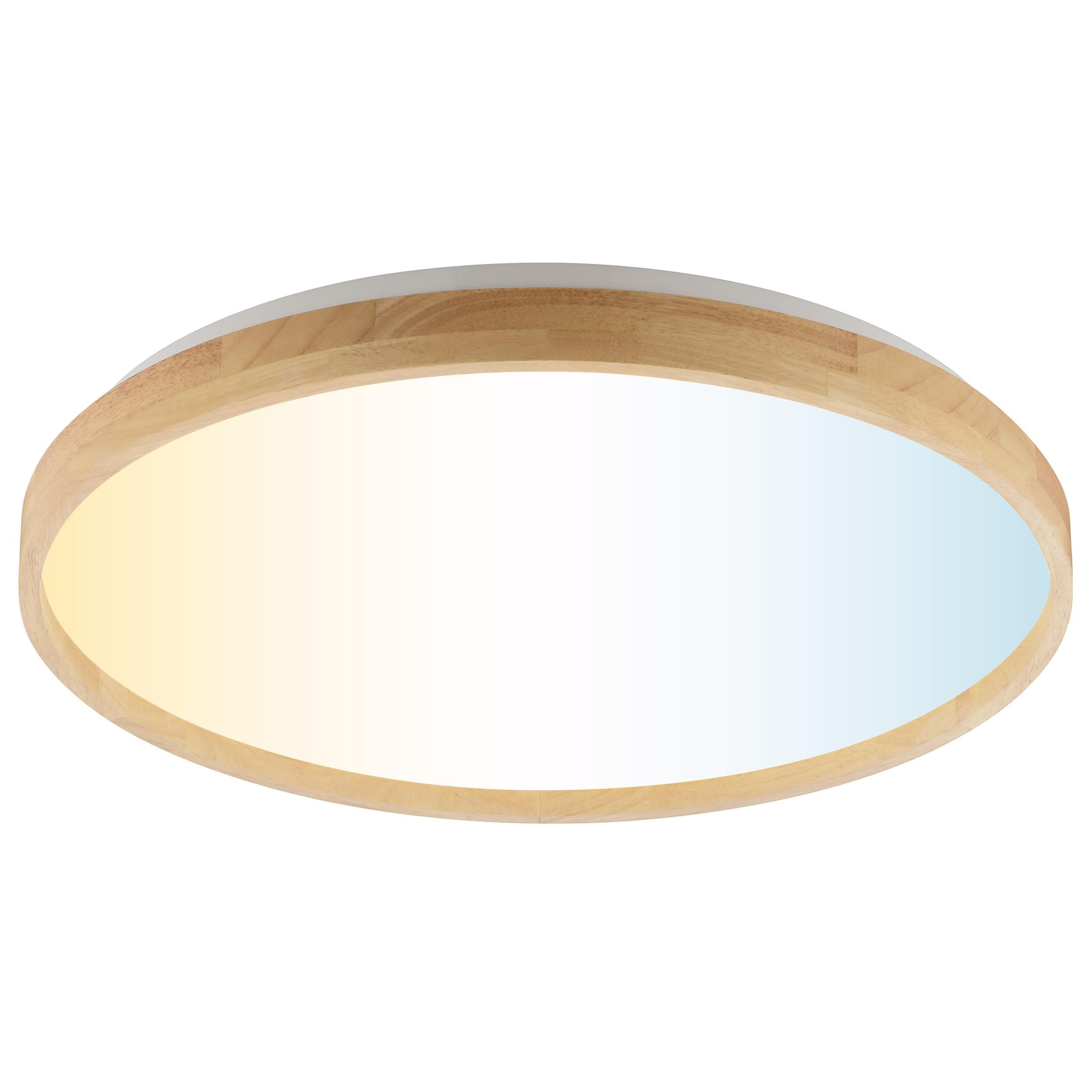 BRILLIANT LED Deckenleuchte Alson Holz Weiß Dimmbar Fernbedienung