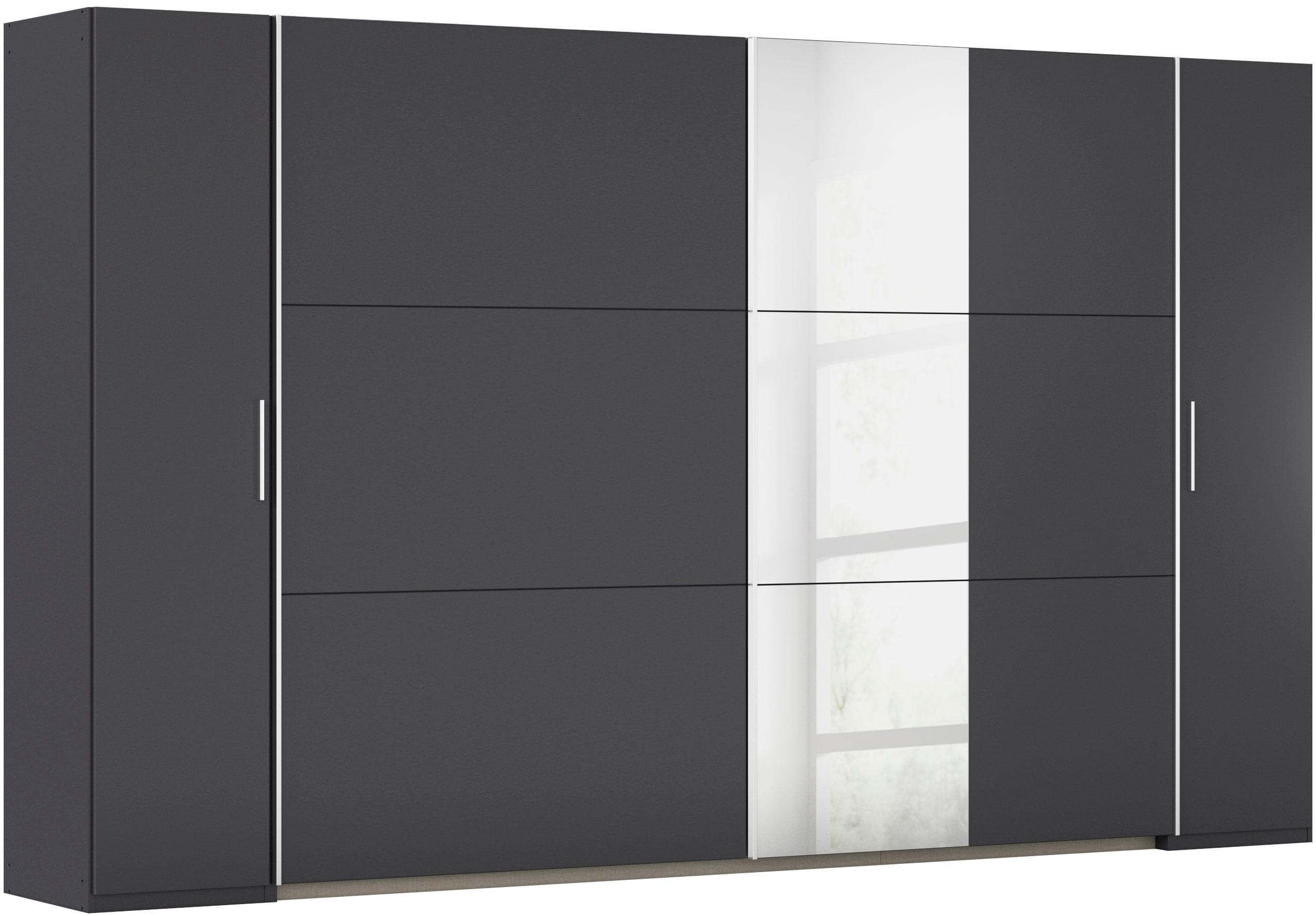 Schwebetürenschrank RAUCH Kleiderschrank Drehtürenschrank Garderobe KRONACH TOPSELLER Graumetallic
