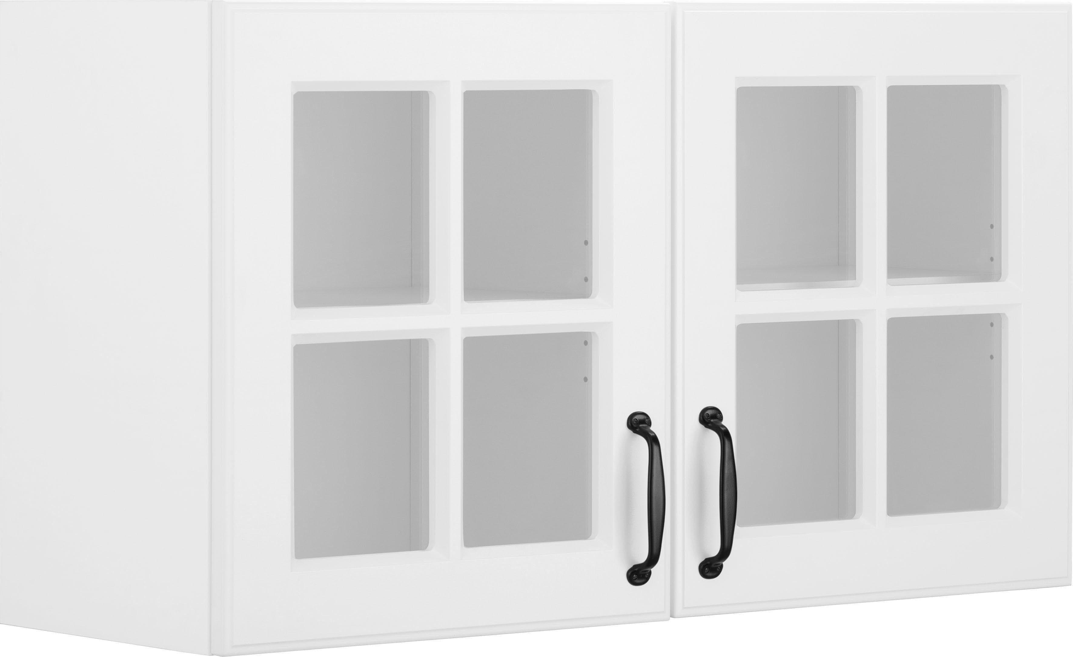 WIHO KÜCHEN Glashängeschrank Erla Weiß mit Glastüren